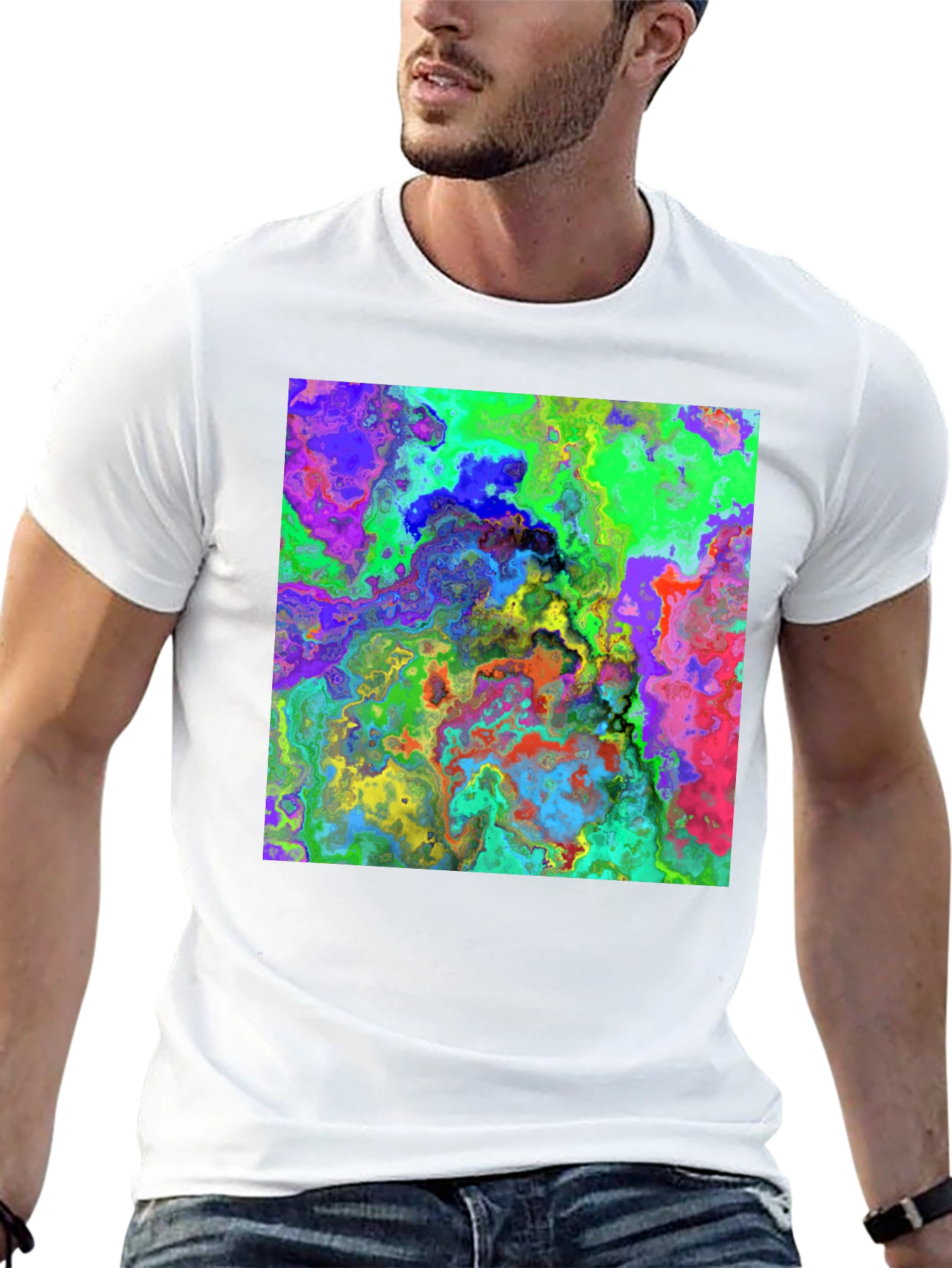 Psychedelic Abstract Art T-Shirt - Black