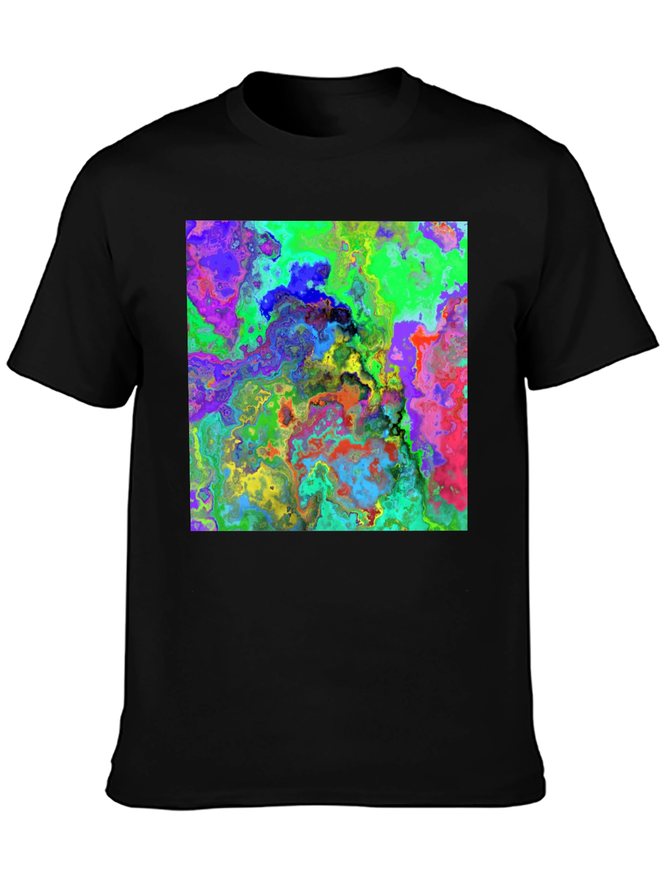 Psychedelic Abstract Art T-Shirt - Black
