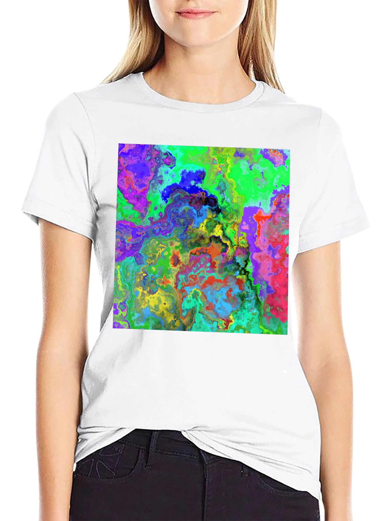 Psychedelic Abstract Art T-Shirt - Black