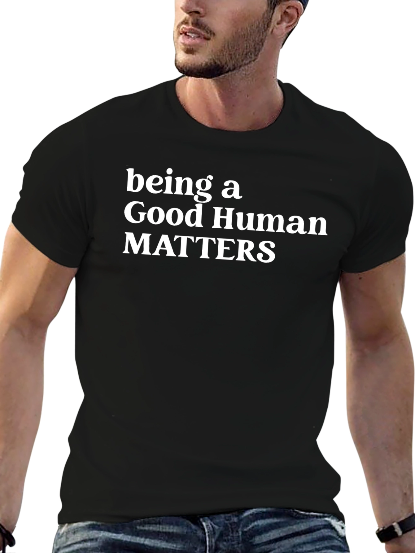 Being a Good Human Matters Black Tee