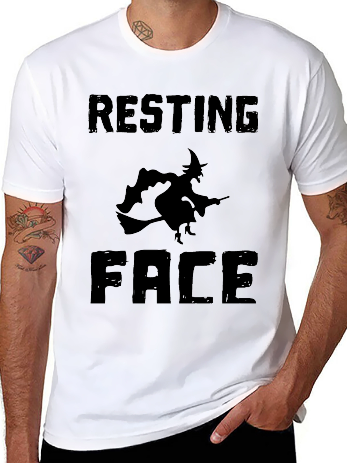 Resting Witch Face Halloween Graphic Tee