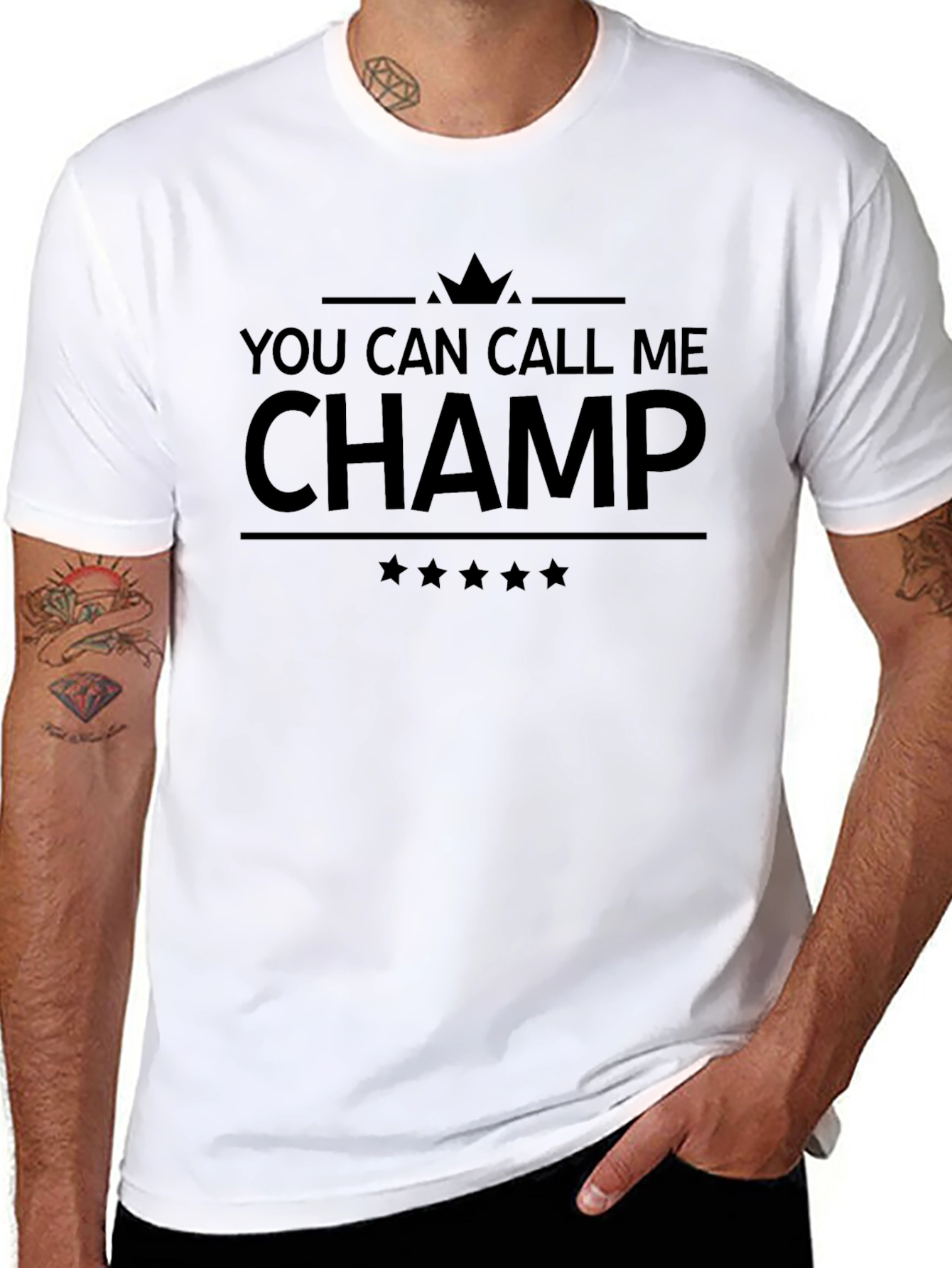 You Can Call Me Champ Graphic Tee - Black