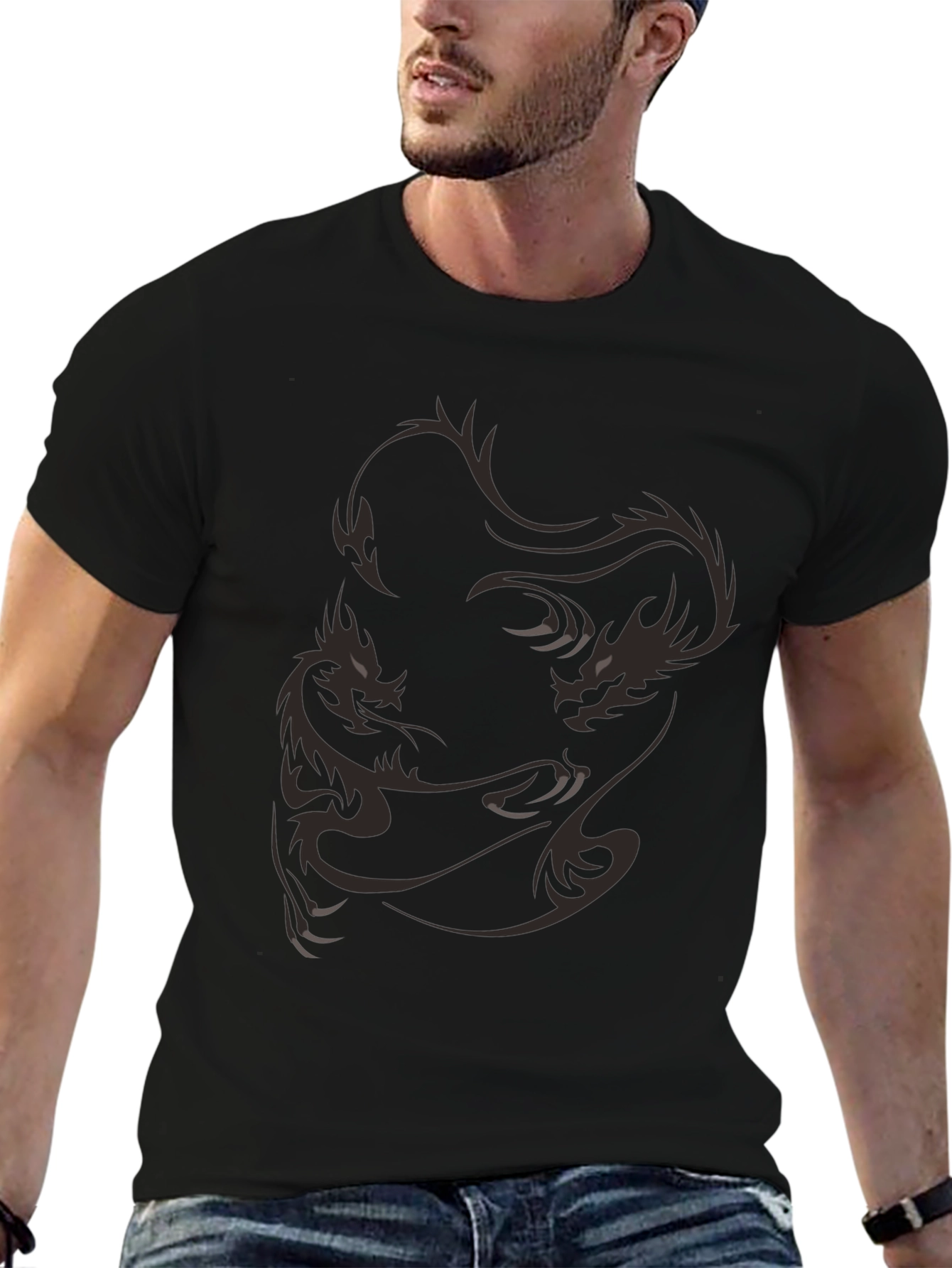 Dragon Graphic Black T-Shirt - Casual Style