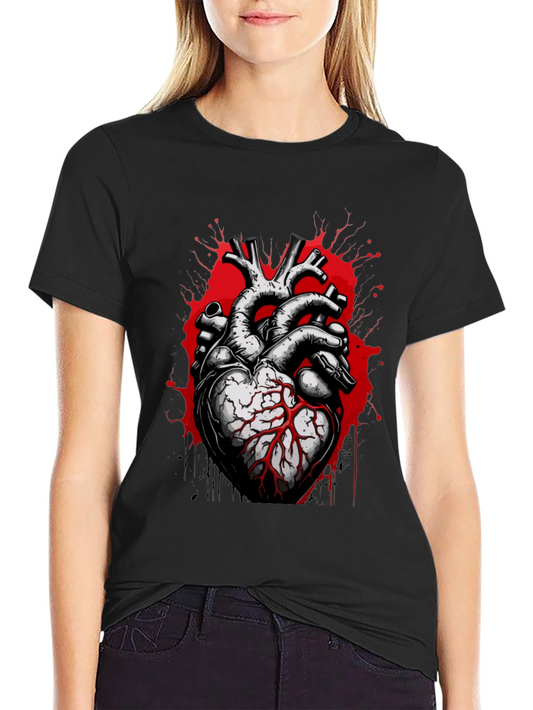 Anatomical Heart Graphic Tee - Bold & Edgy Design