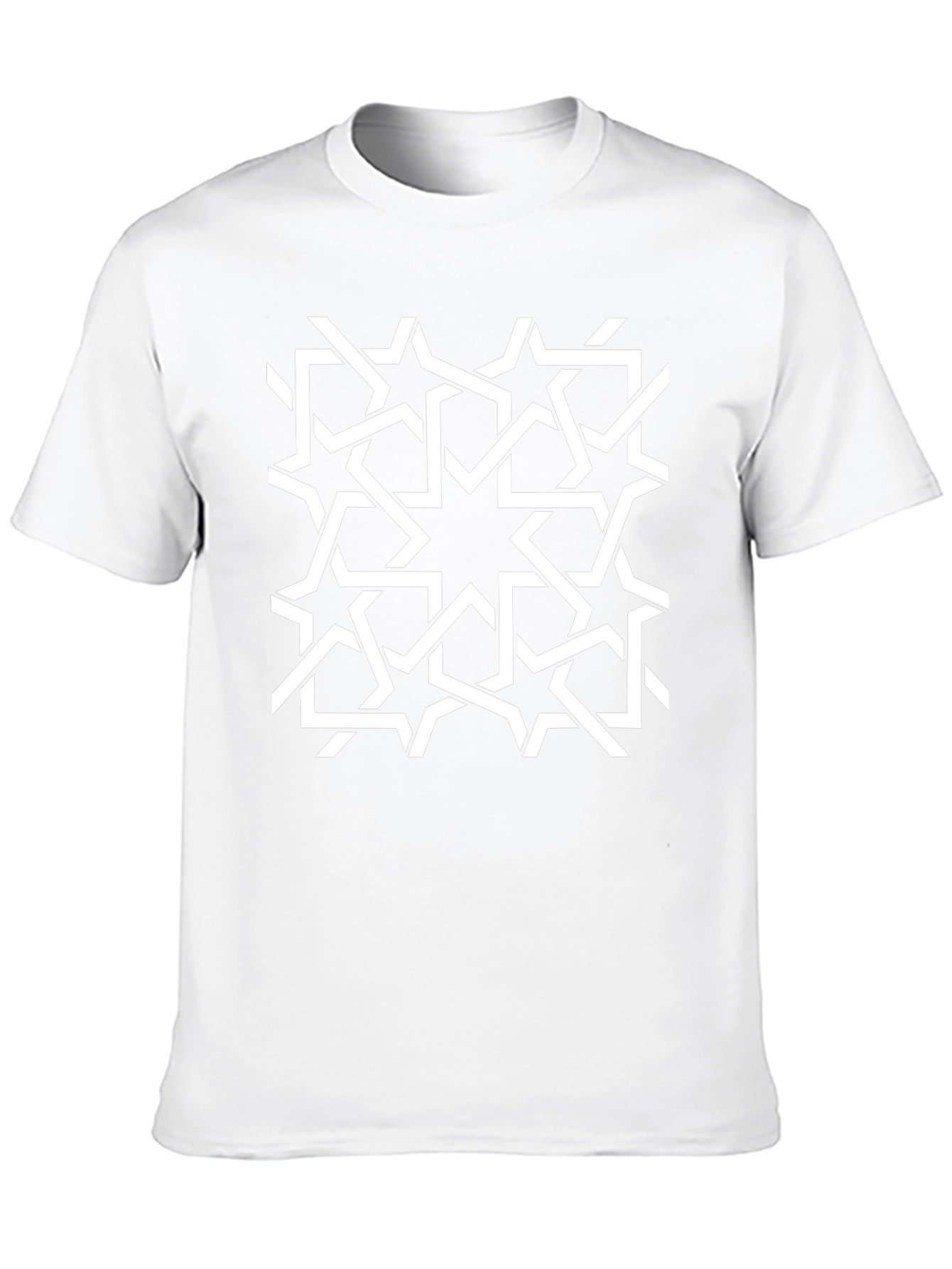Geometric Star Pattern Black T-Shirt