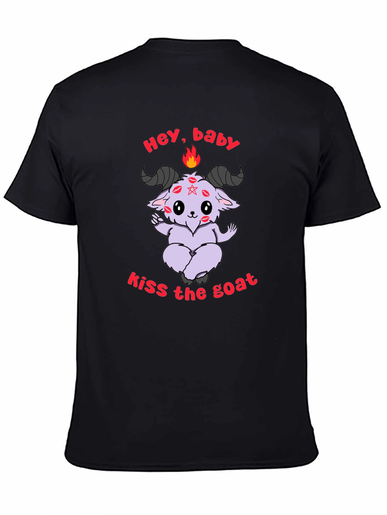 Kiss The Goat T-Shirt - Black Graphic Tee