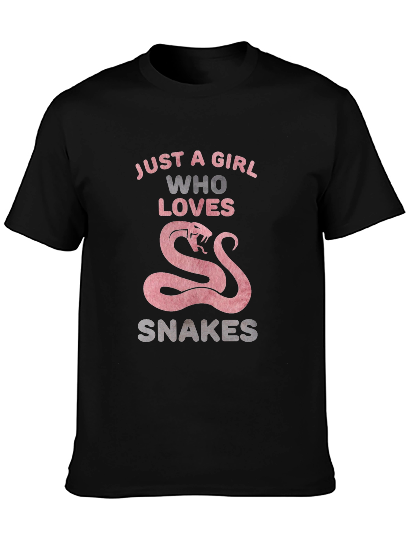 Just A Girl Who Loves Snakes T-Shirt - Black