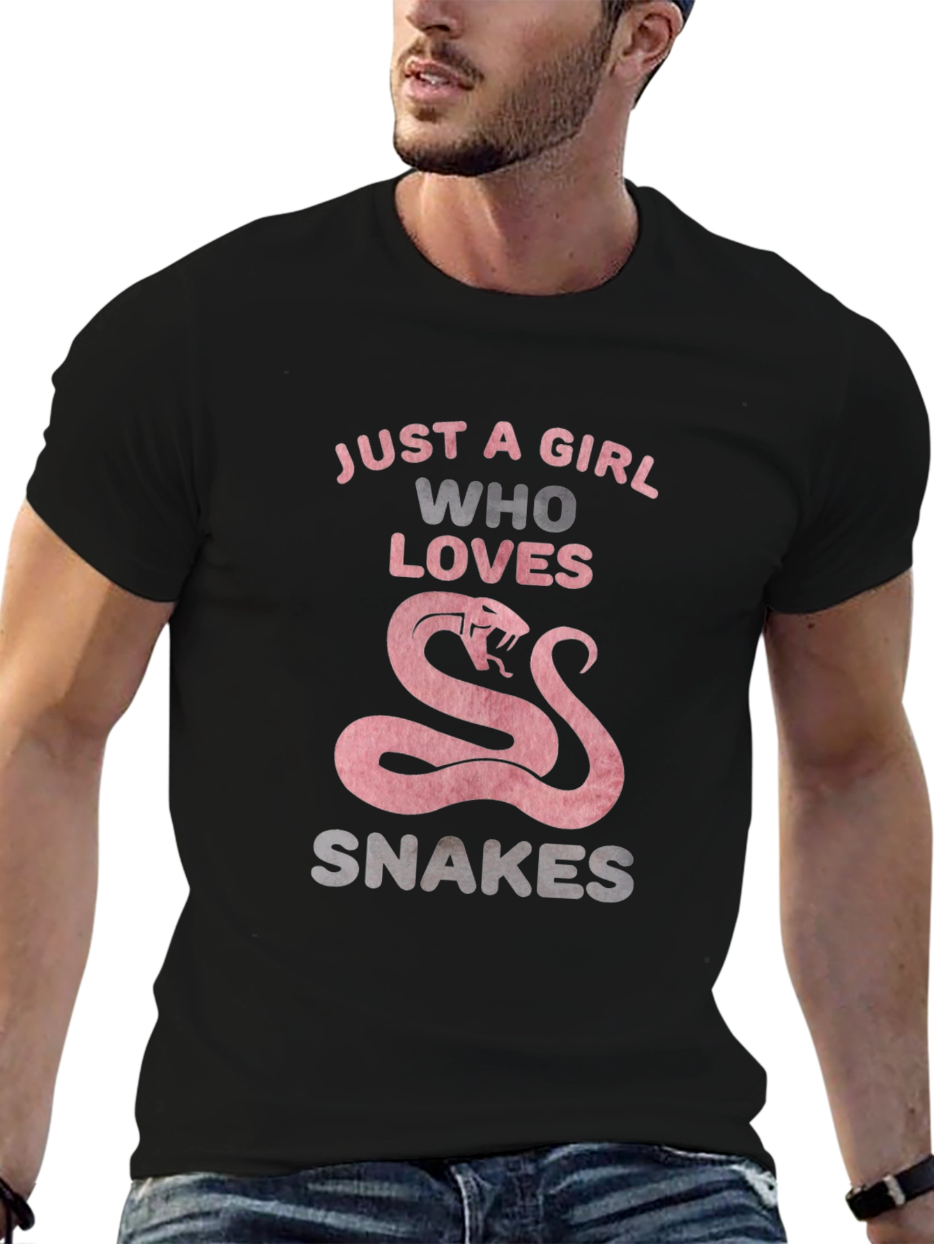 Just A Girl Who Loves Snakes T-Shirt - Black