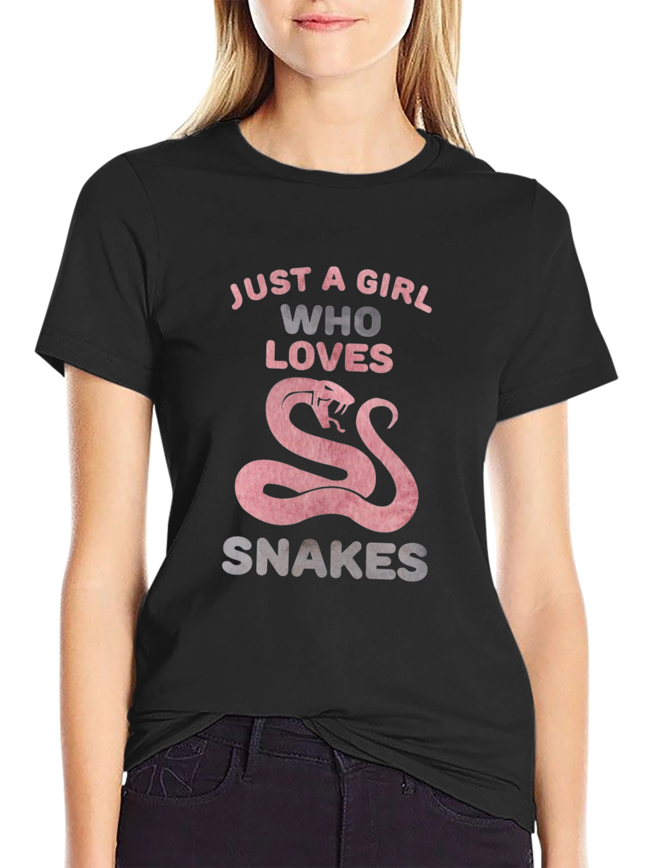 Just A Girl Who Loves Snakes T-Shirt - Black