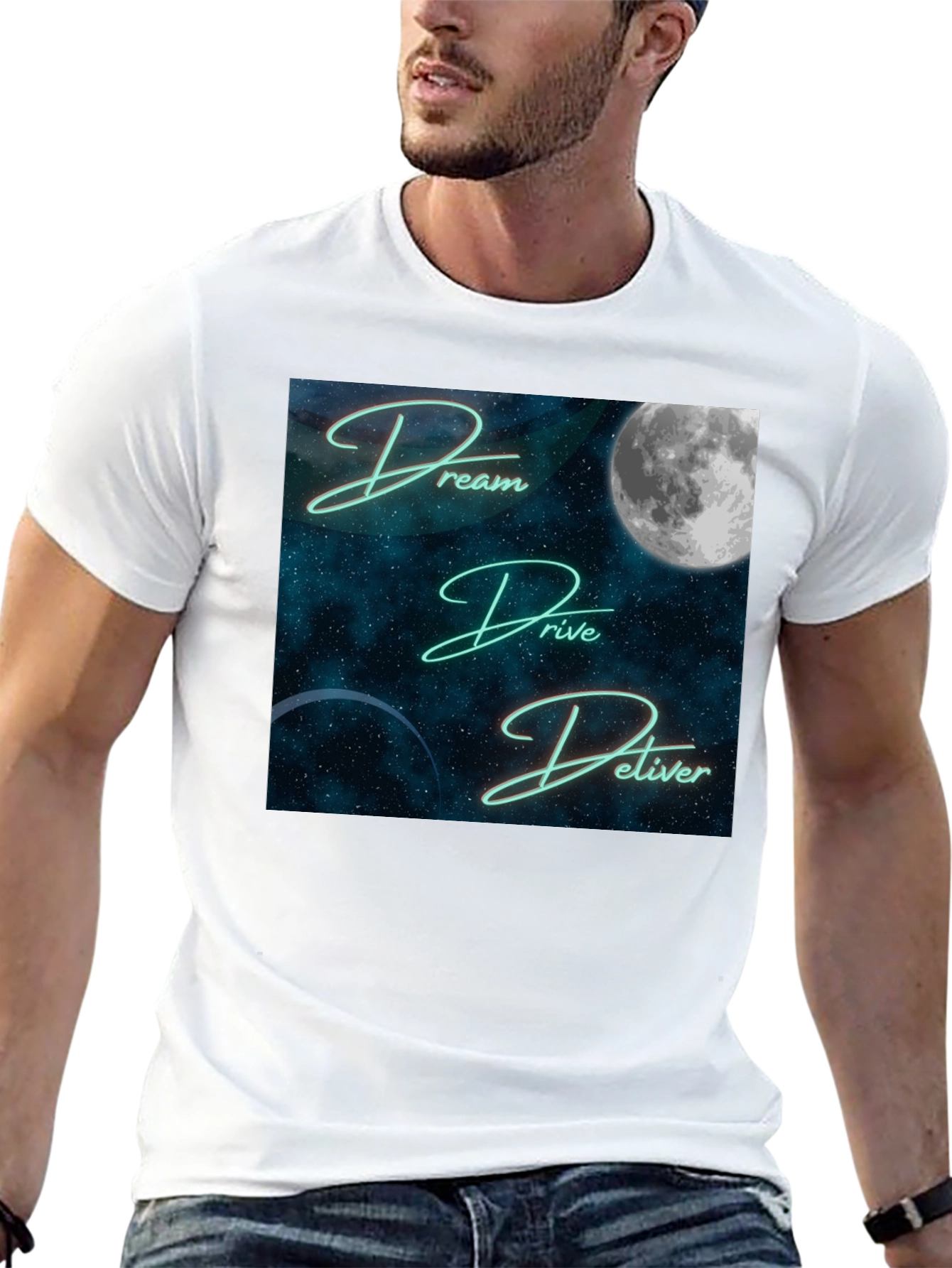 Dream Drive Deliver Graphic Tee - Black Cotton Blend