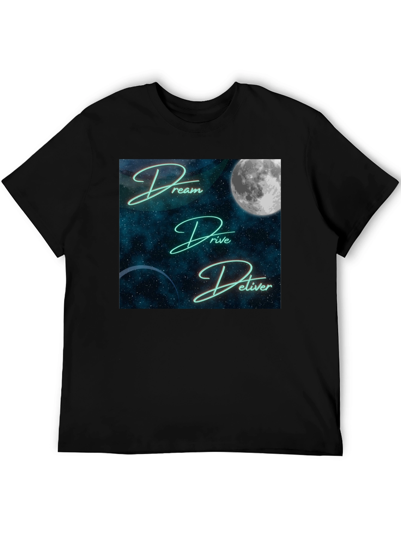 Dream Drive Deliver Graphic Tee - Black Cotton Blend