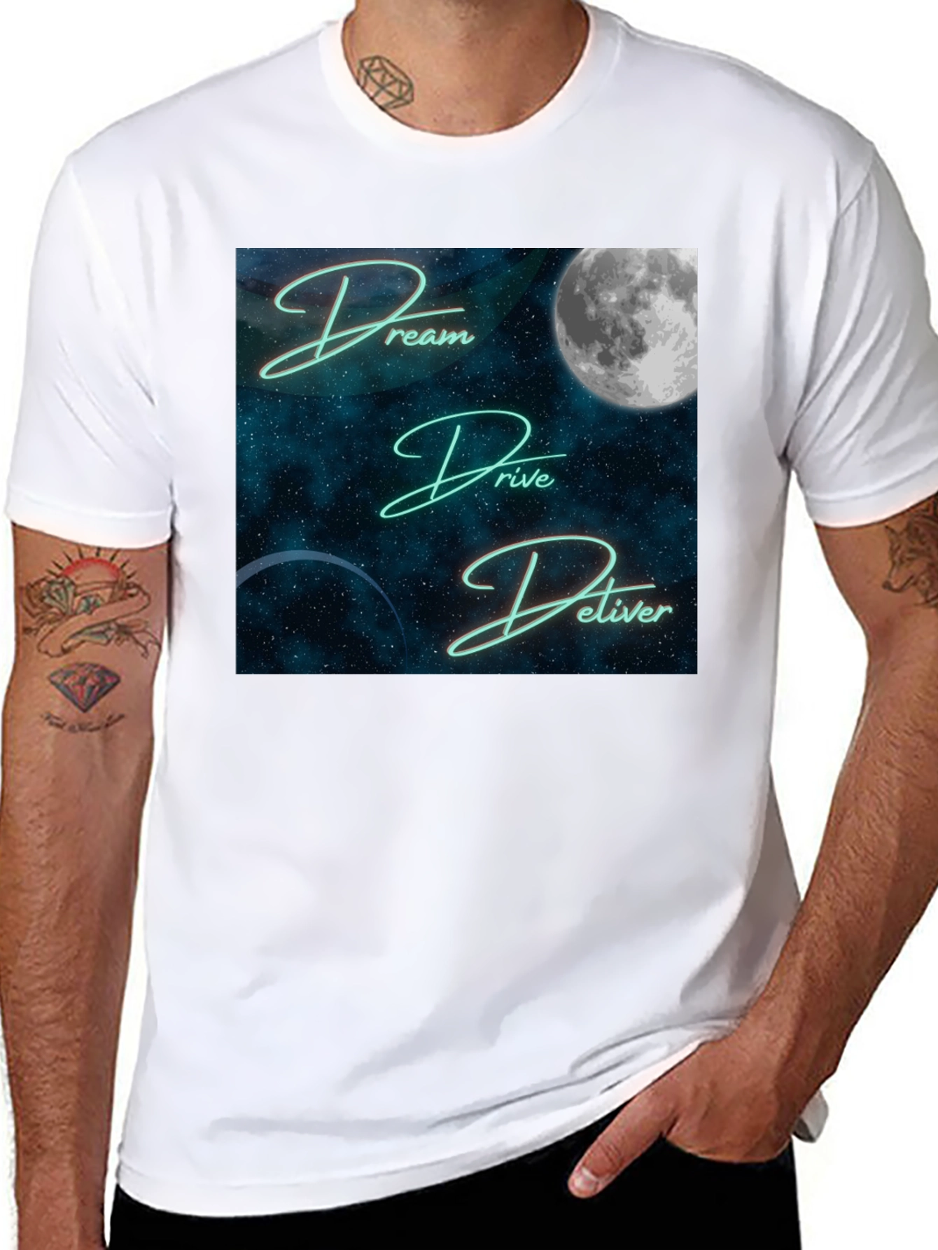 Dream Drive Deliver Graphic Tee - Black Cotton Blend