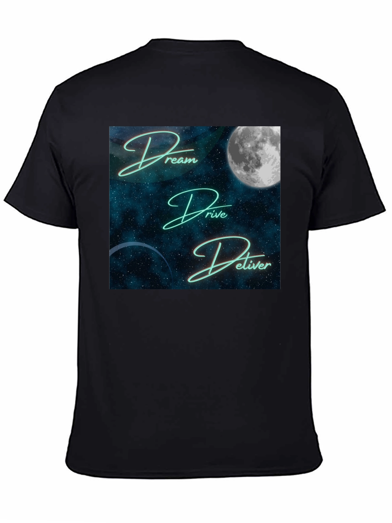 Dream Drive Deliver Graphic Tee - Black Cotton Blend