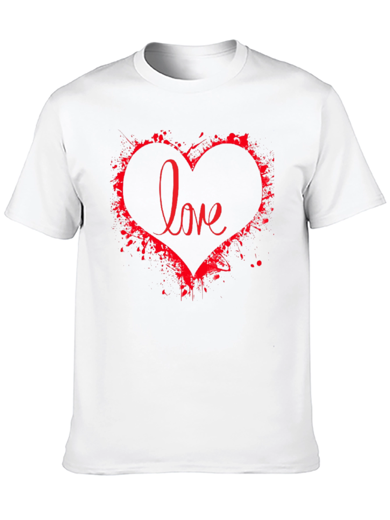 Love Heart Graphic Print Black T-Shirt