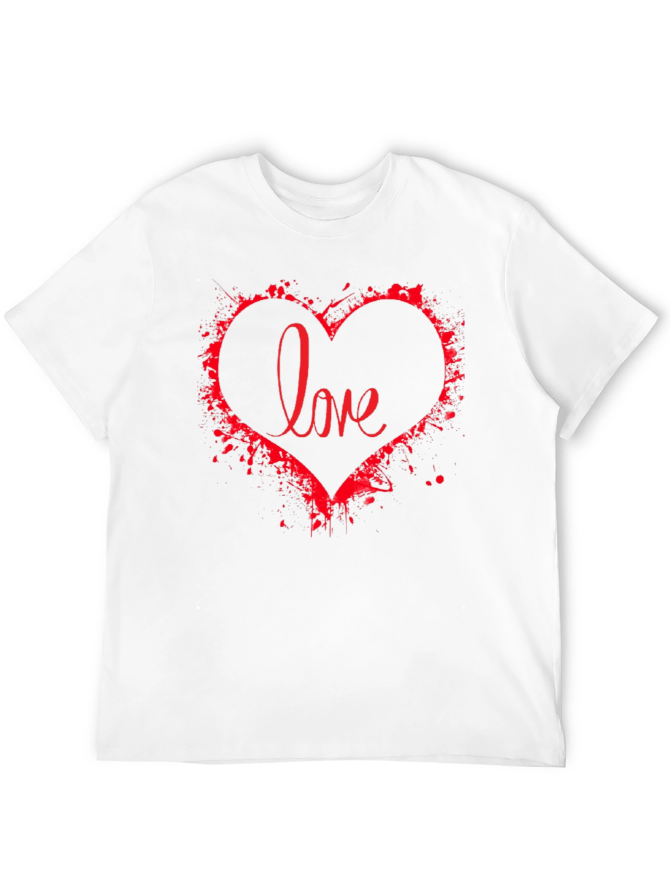 Love Heart Graphic Print Black T-Shirt