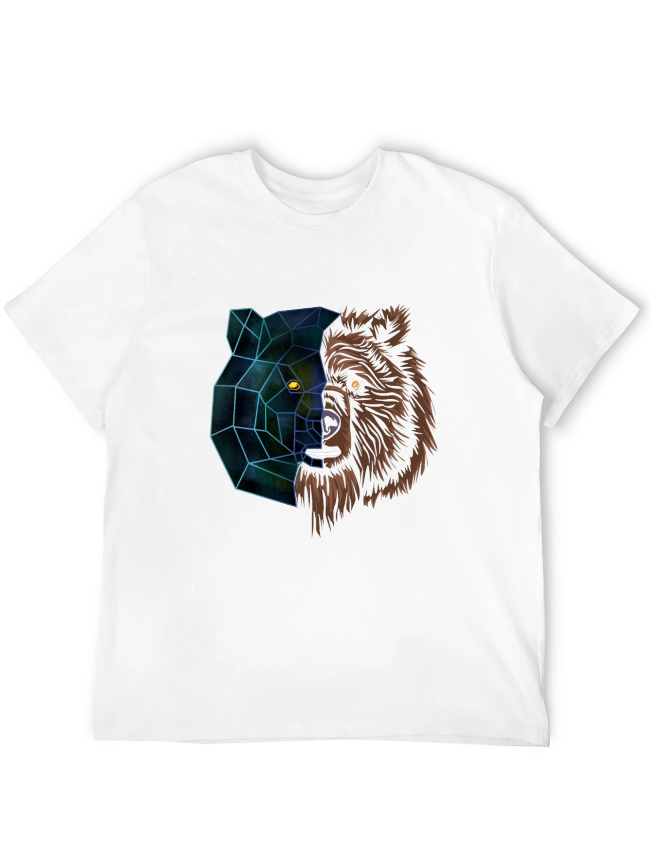 Geometric Bear Graphic Tee - Modern Animal Design