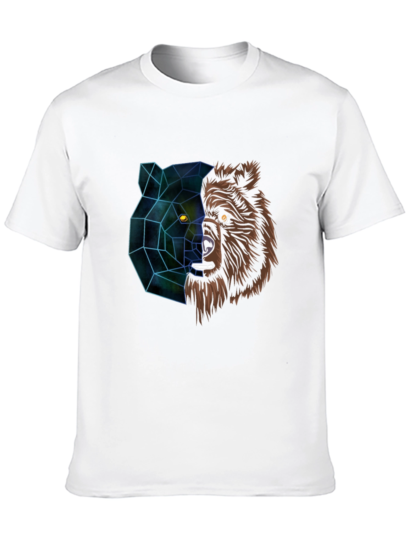 Geometric Bear Graphic Tee - Modern Animal Design