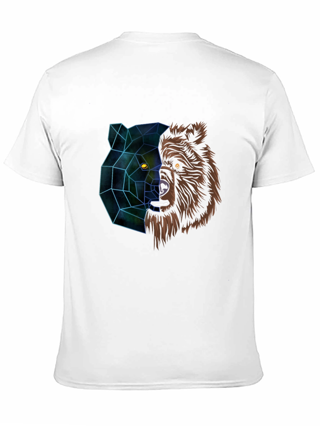 Geometric Bear Graphic Tee - Modern Animal Design