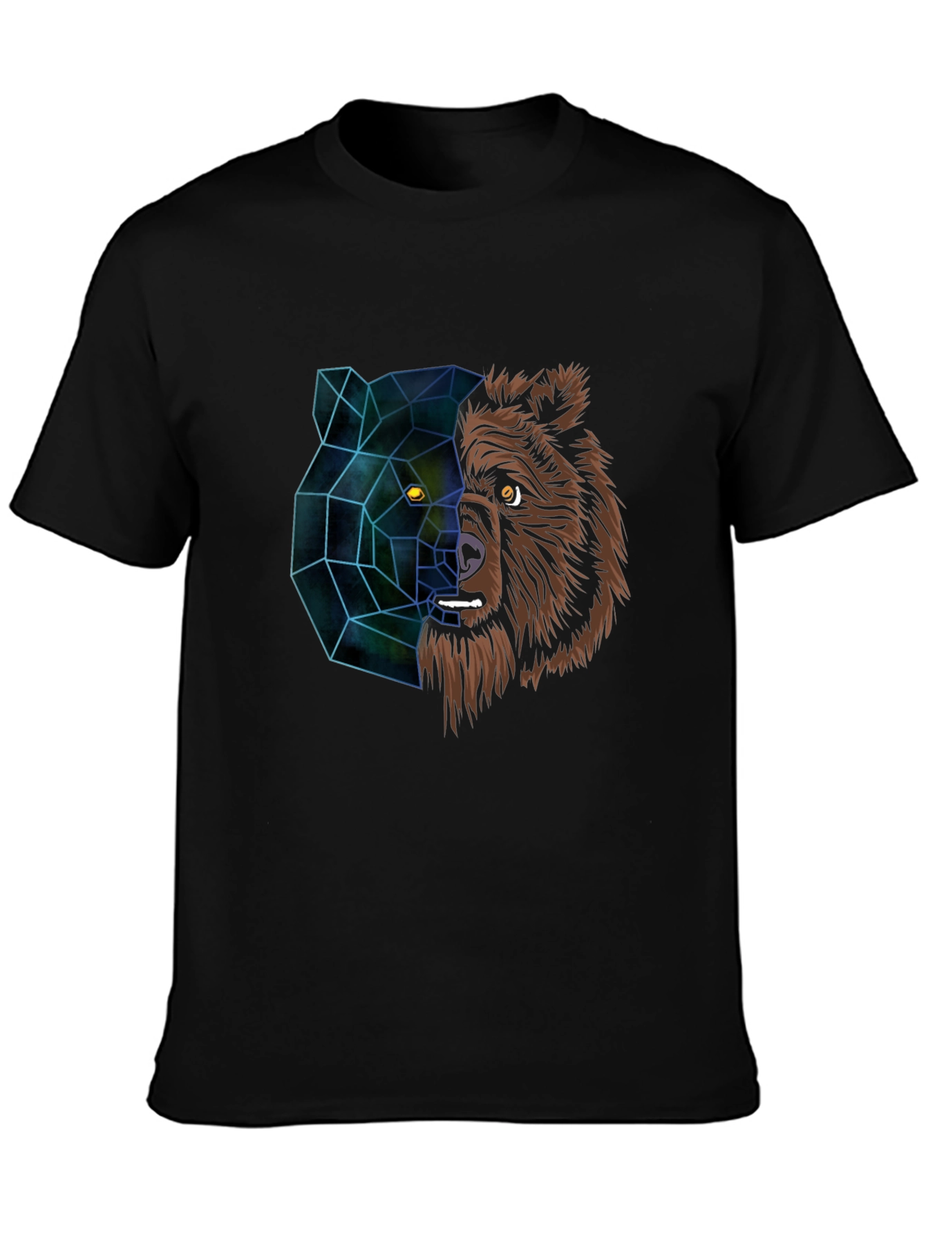 Geometric Bear Graphic Tee - Modern Animal Design