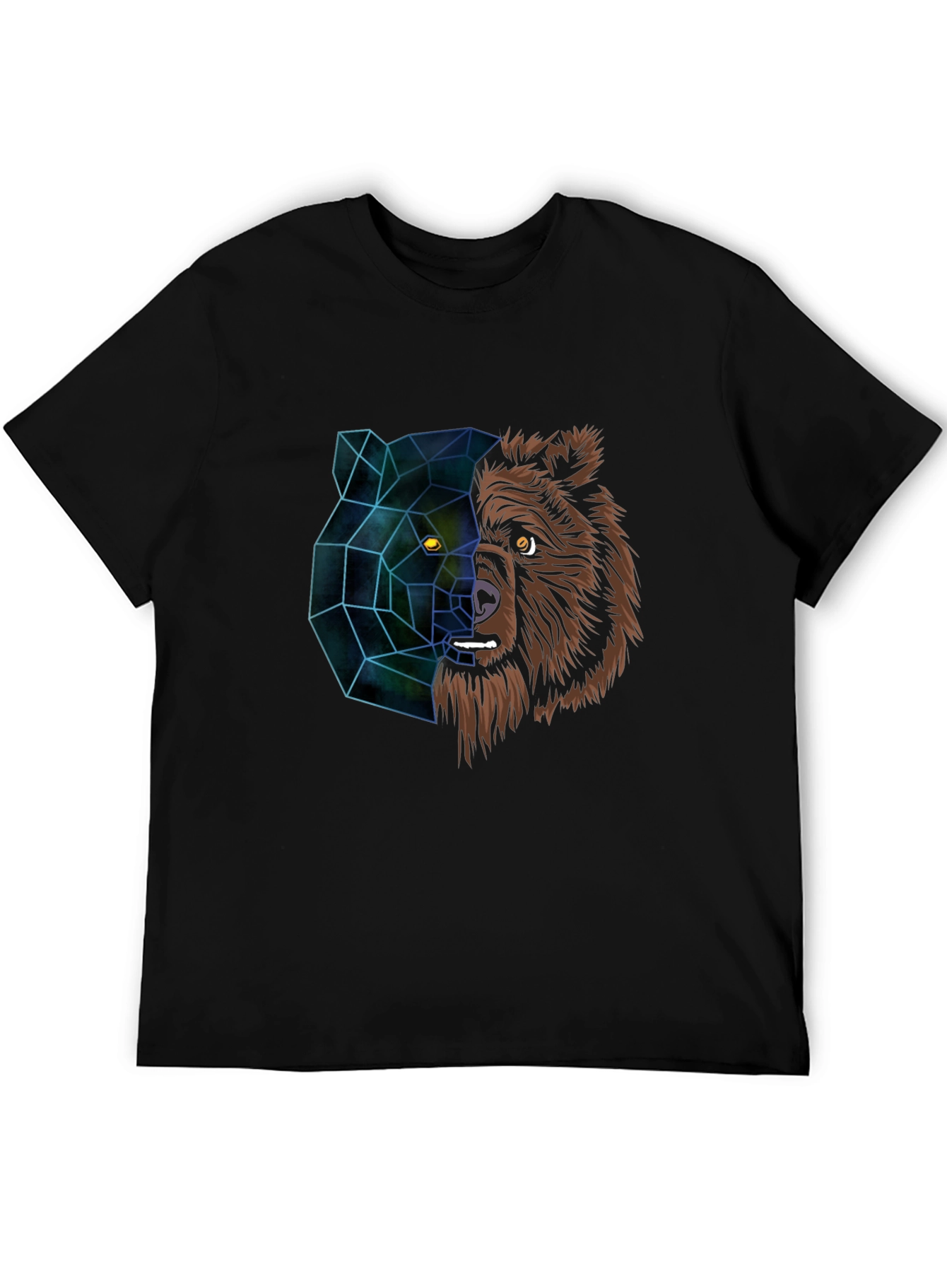 Geometric Bear Graphic Tee - Modern Animal Design