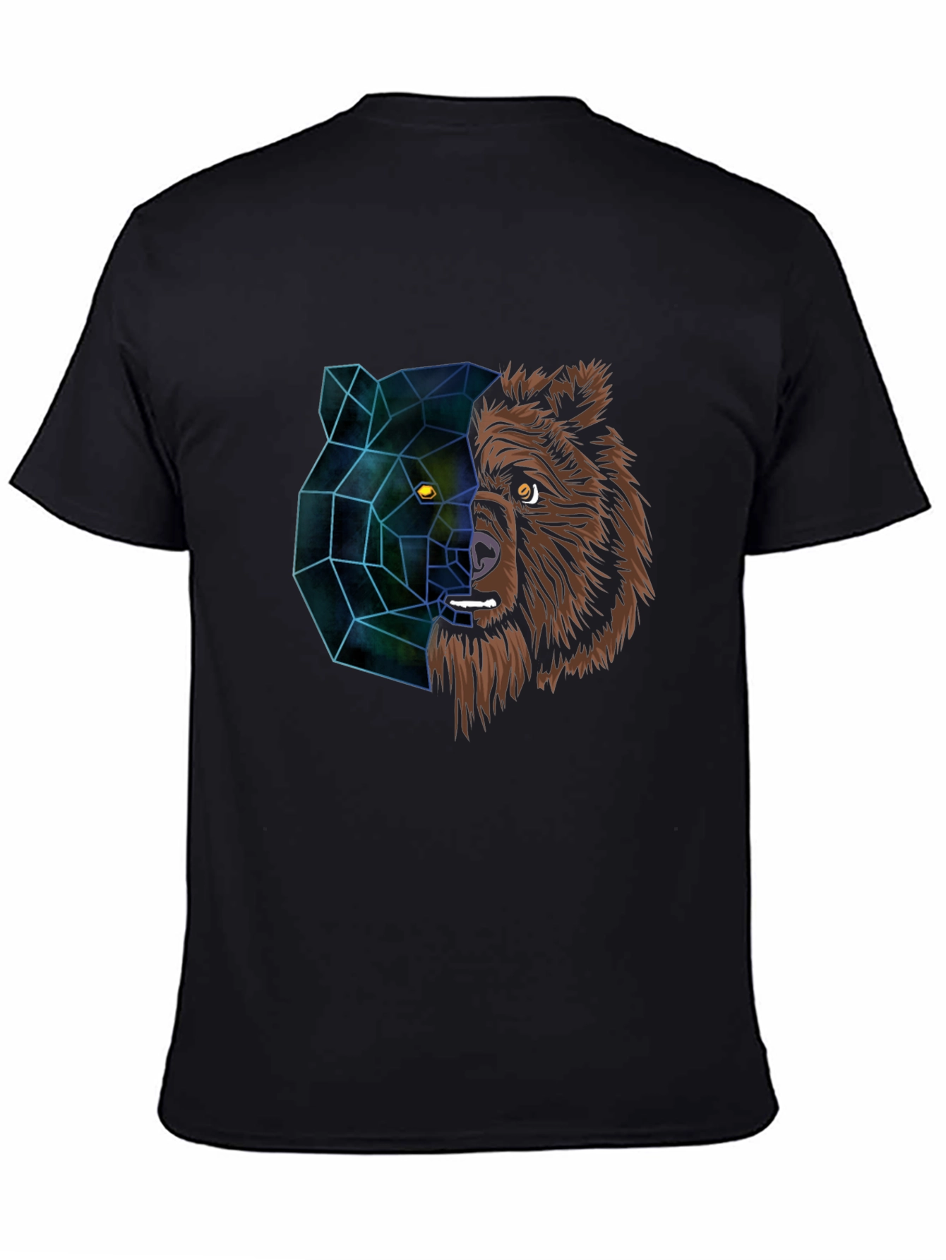 Geometric Bear Graphic Tee - Modern Animal Design
