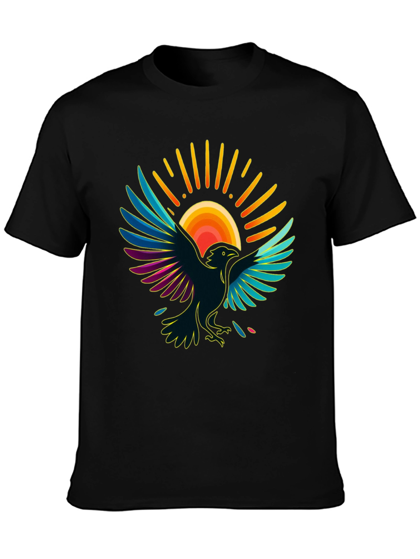 Raven Sun T-Shirt - Artistic Graphic Tee