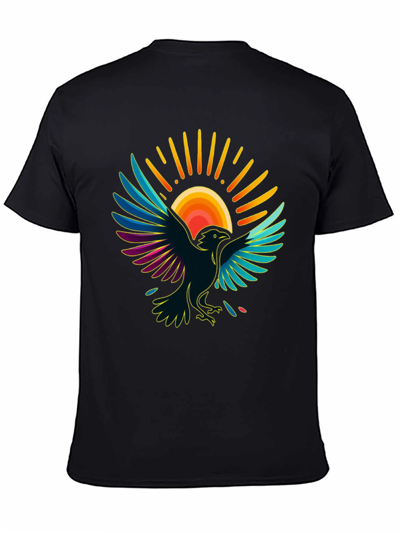 Raven Sun T-Shirt - Artistic Graphic Tee