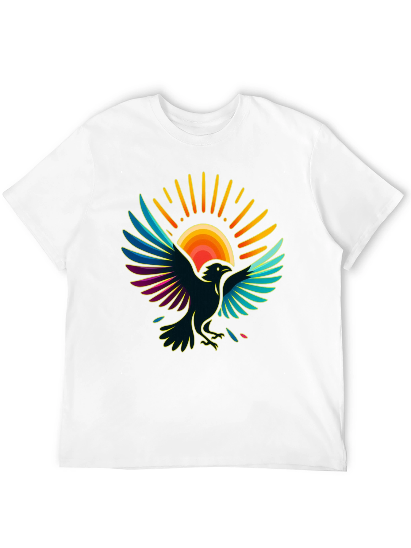 Raven Sun T-Shirt - Artistic Graphic Tee