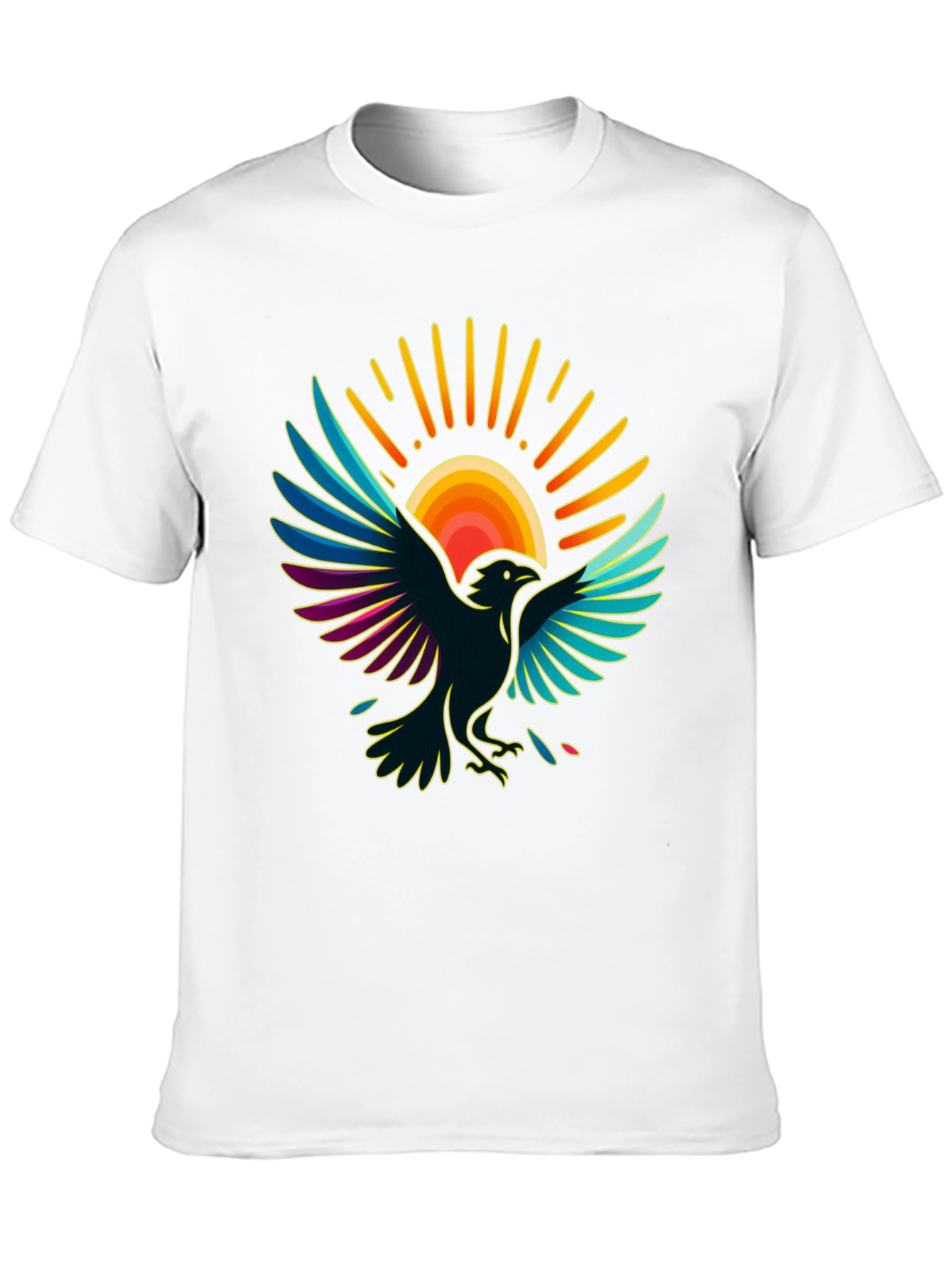 Raven Sun T-Shirt - Artistic Graphic Tee