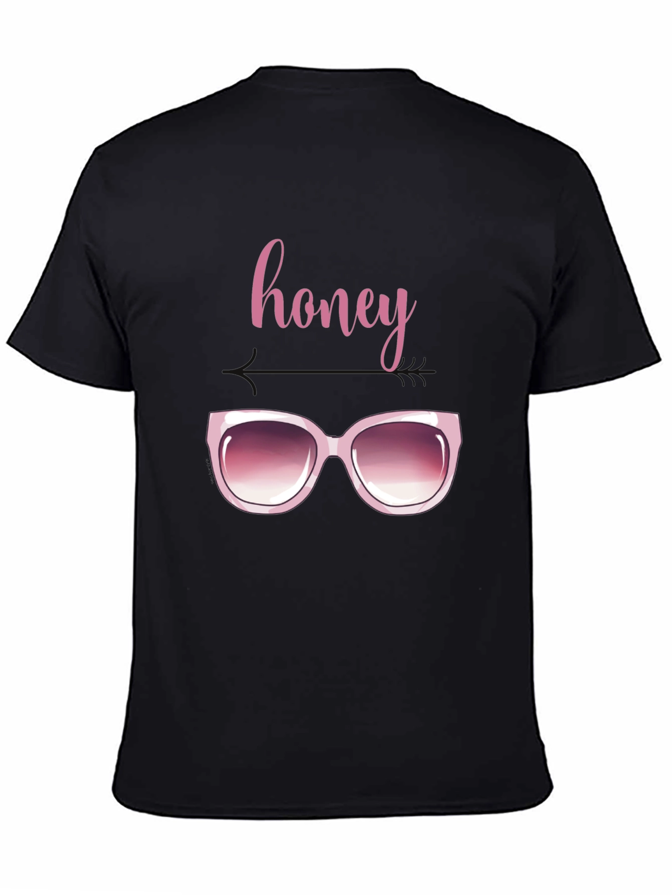 Honey Sunglasses Graphic Tee - Trendy Black T-Shirt