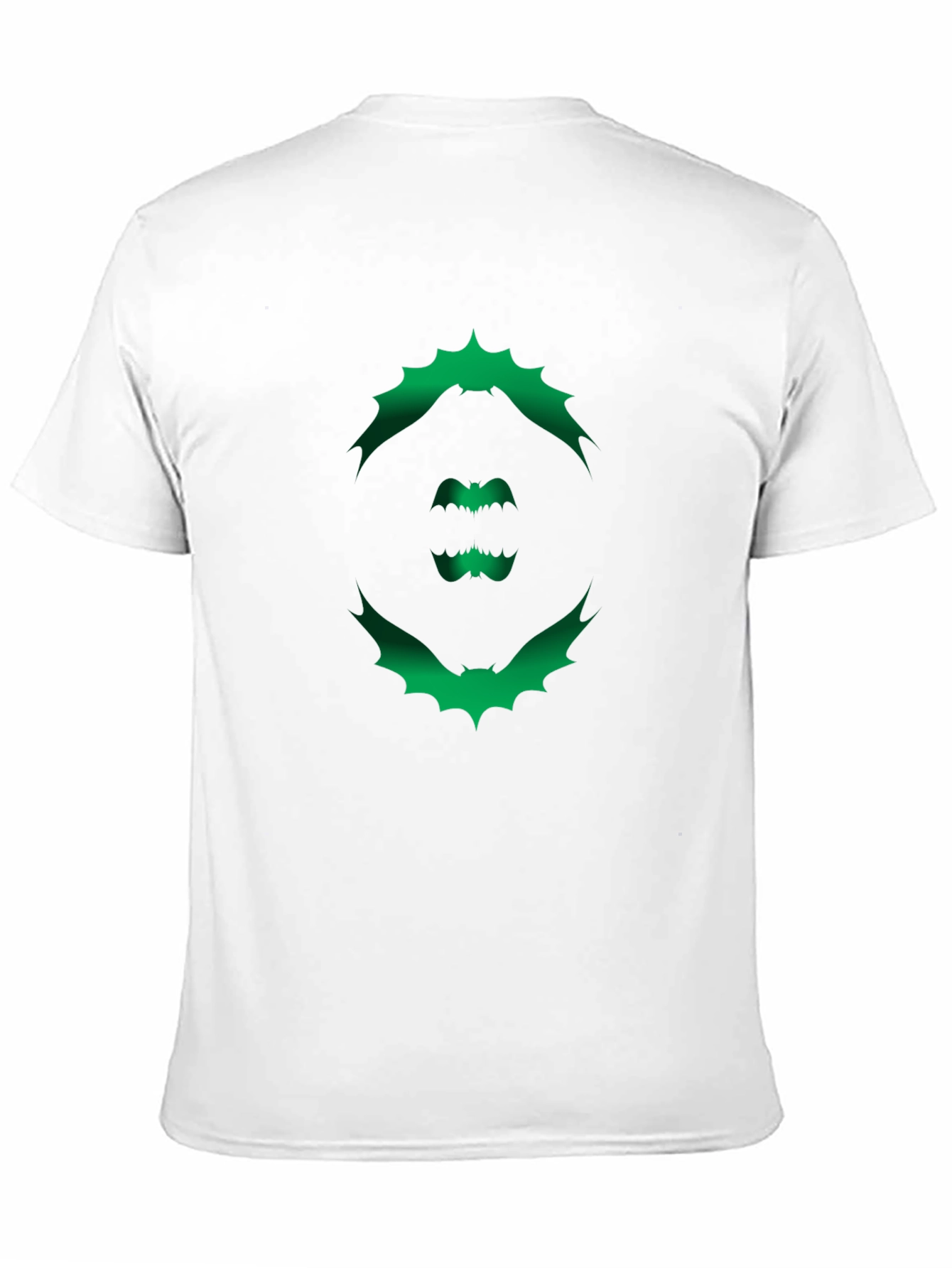 Mens Black T-Shirt with Green Bat Graphic