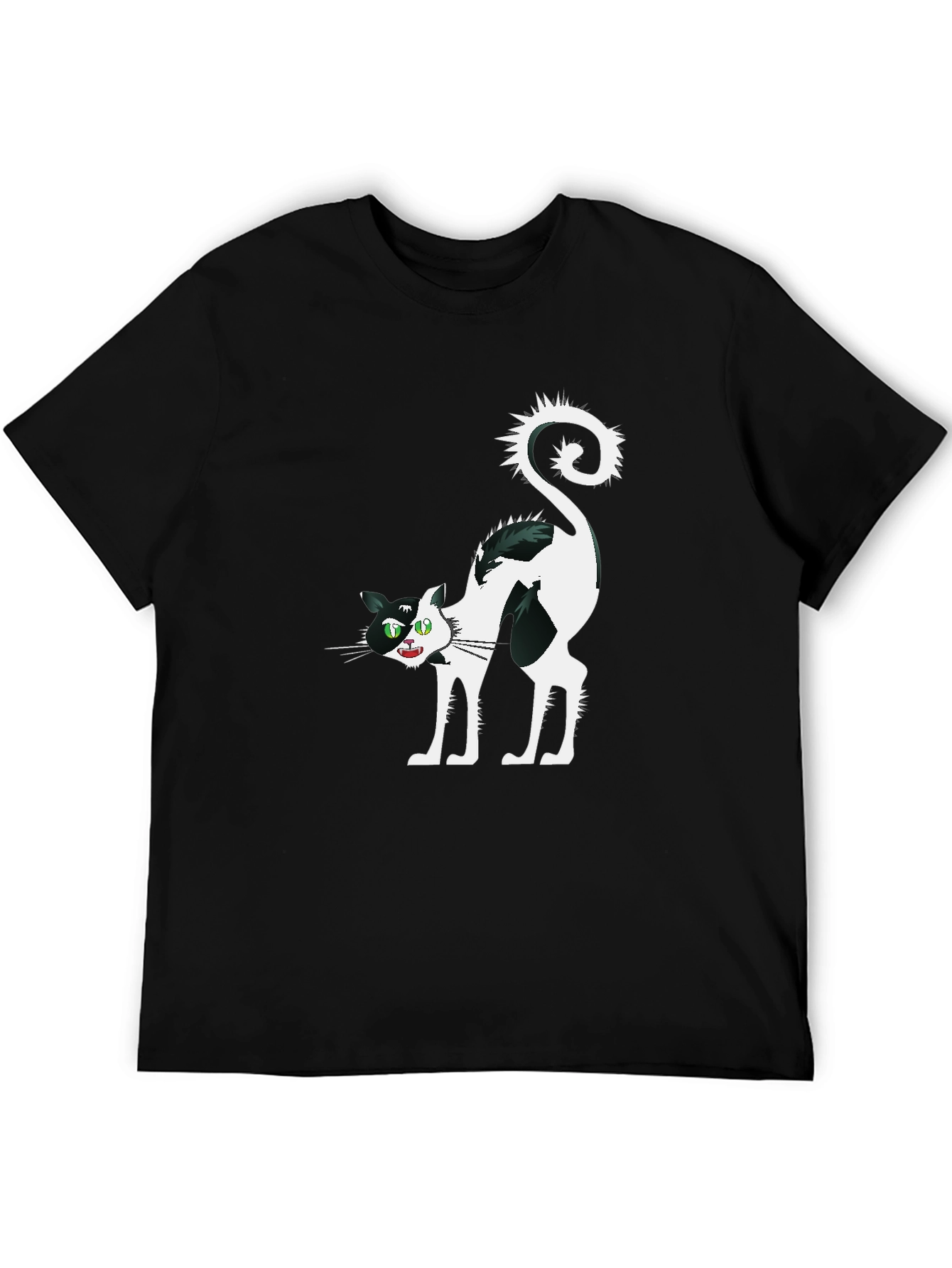 Mens Black Cat Graphic Tee