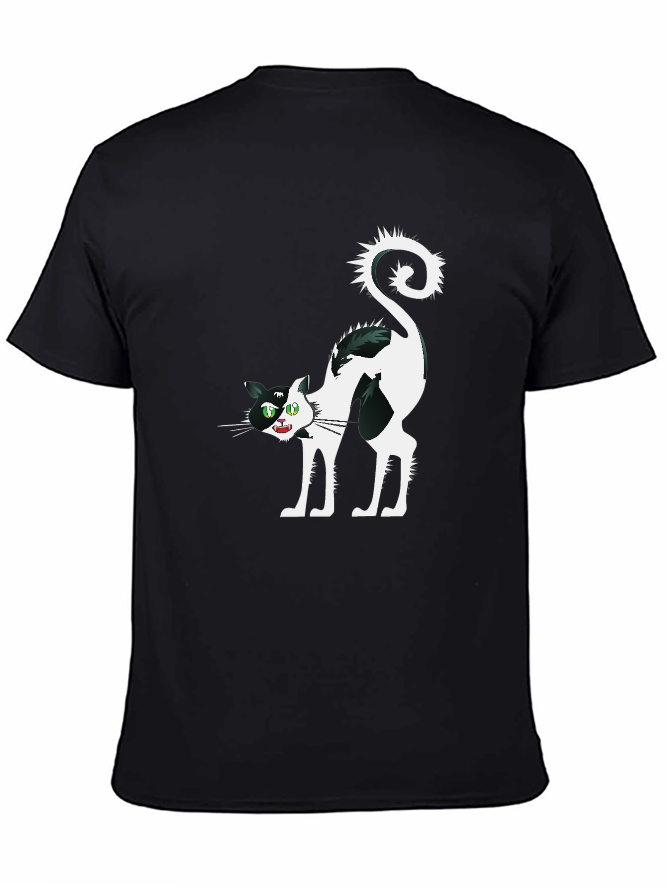 Mens Black Cat Graphic Tee