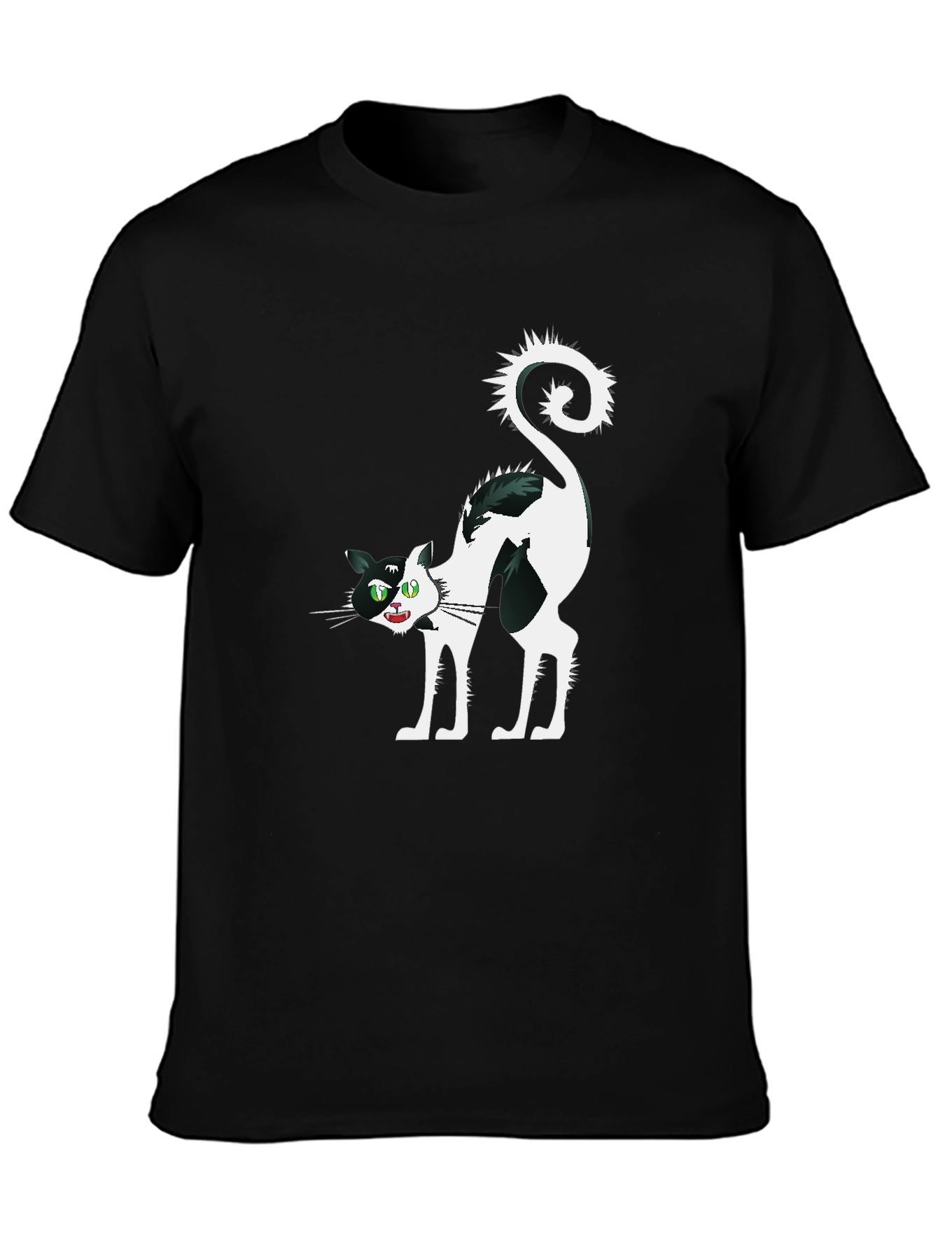 Mens Black Cat Graphic Tee