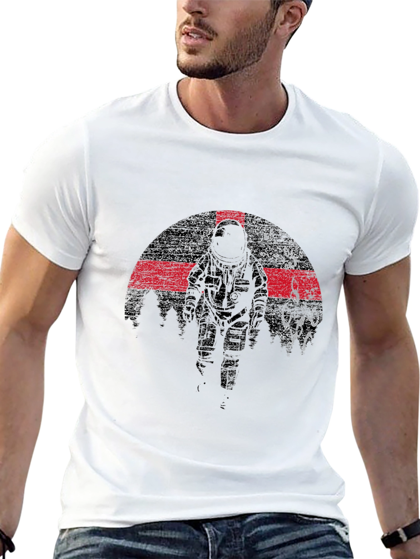 Astronaut Grunge Graphic T-Shirt
