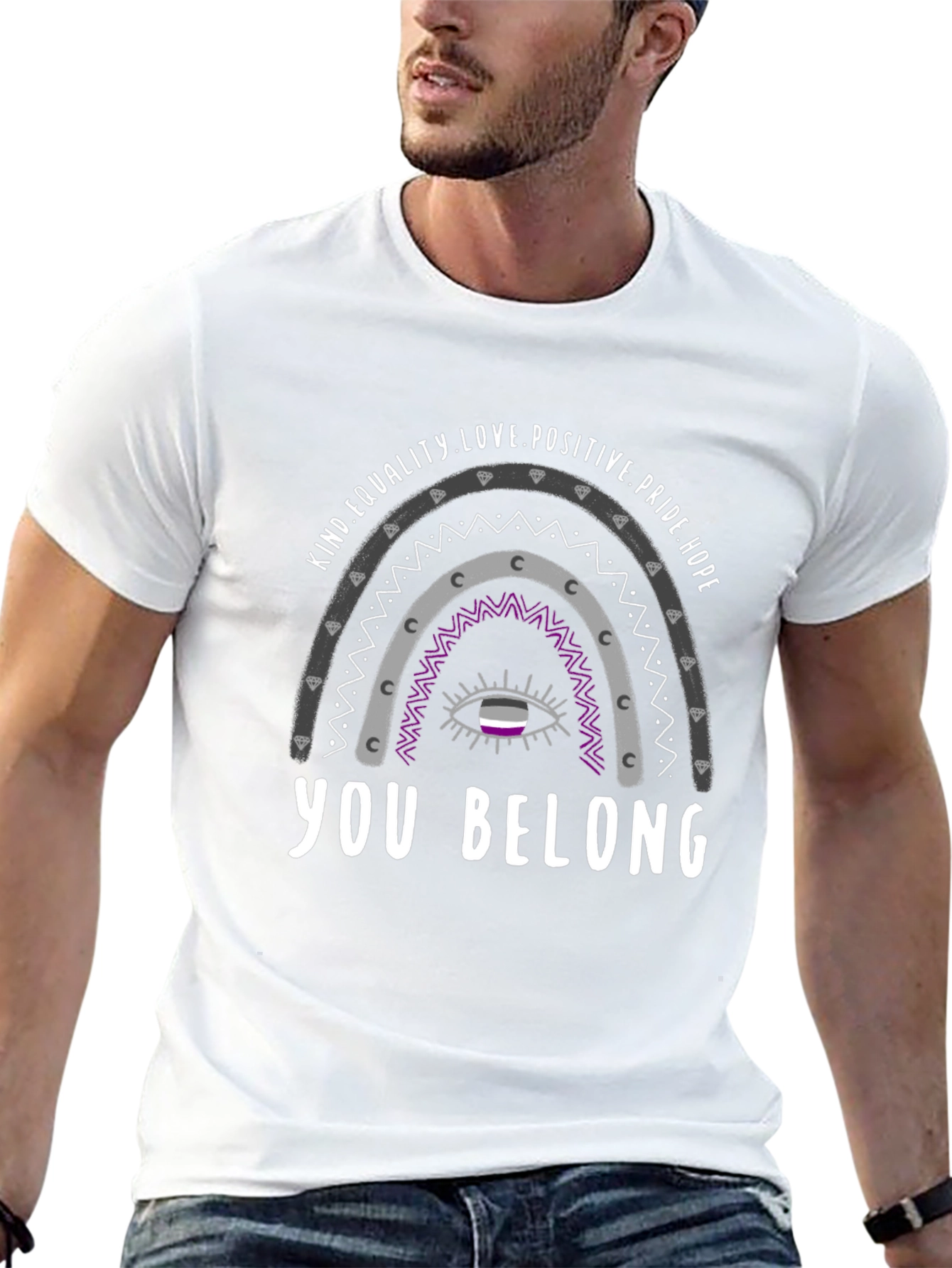 Asexual Pride Rainbow T-Shirt - You Belong