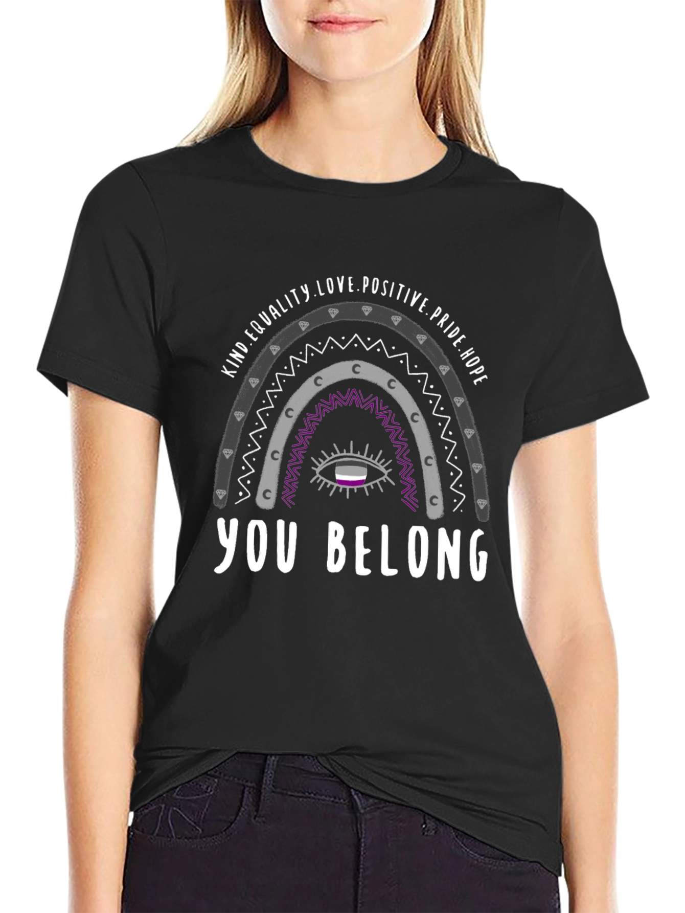 Asexual Pride Rainbow T-Shirt - You Belong