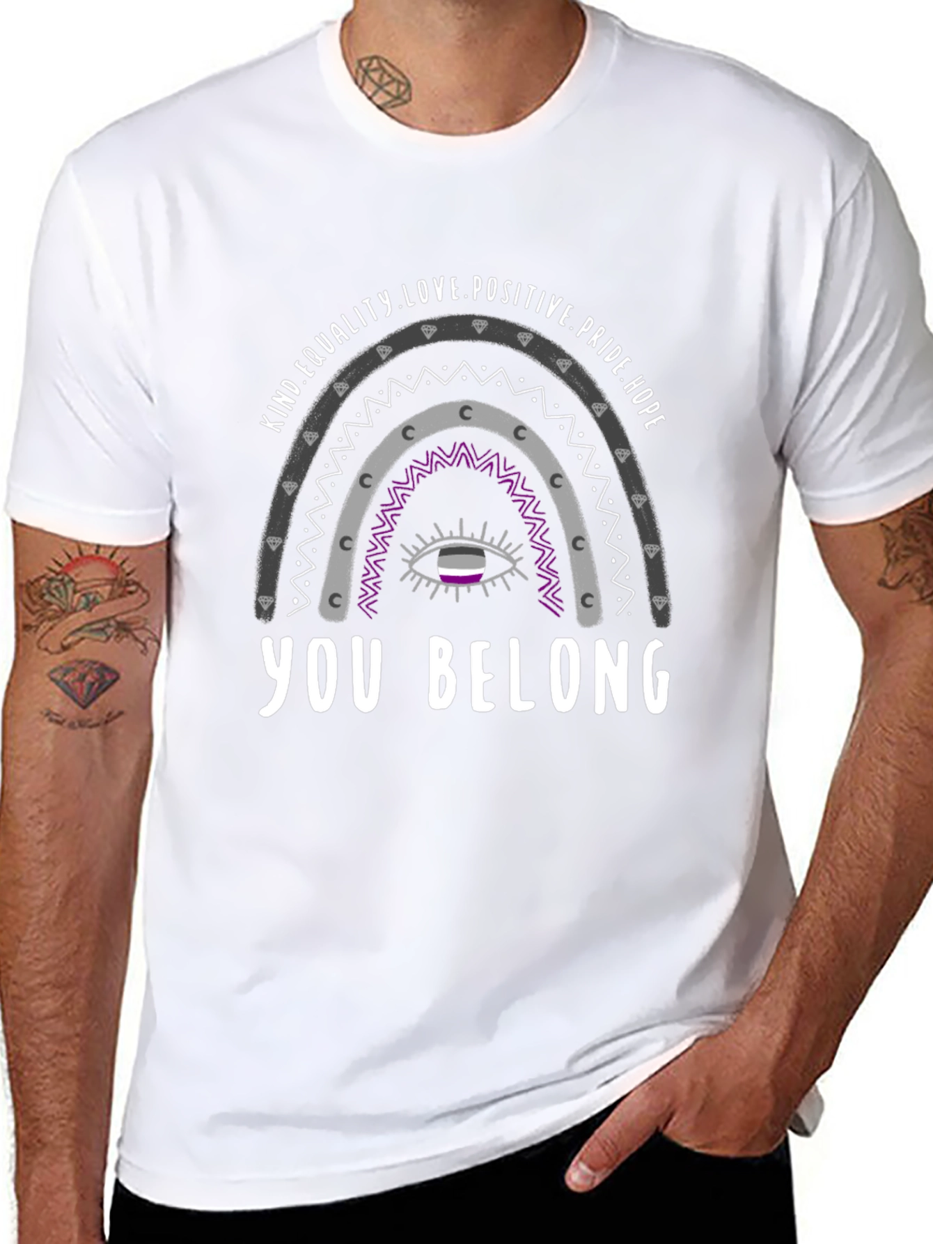 Asexual Pride Rainbow T-Shirt - You Belong