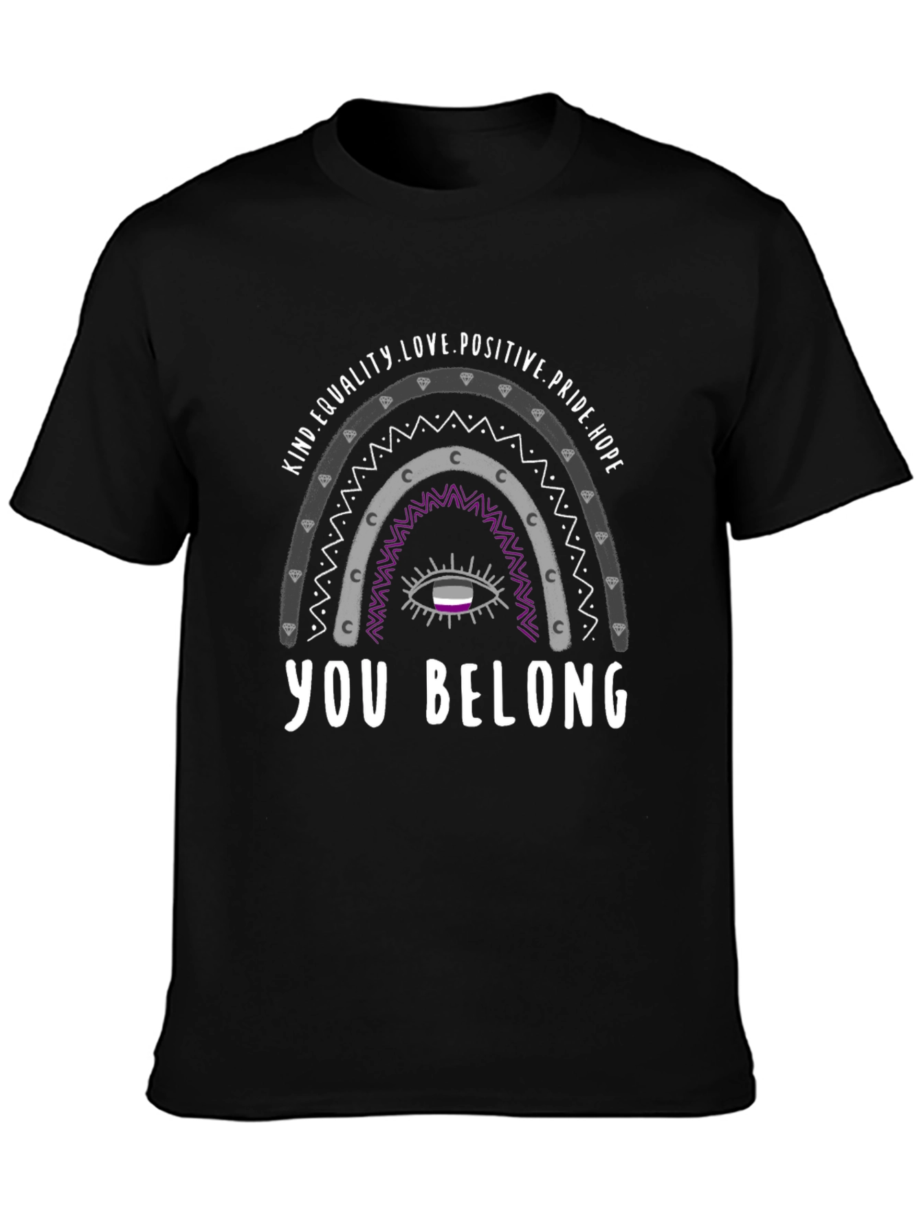 Asexual Pride Rainbow T-Shirt - You Belong