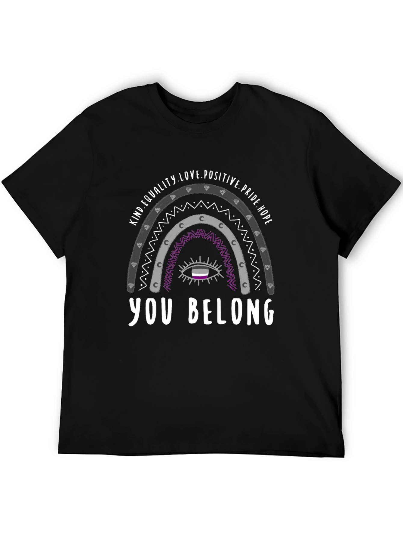 Asexual Pride Rainbow T-Shirt - You Belong