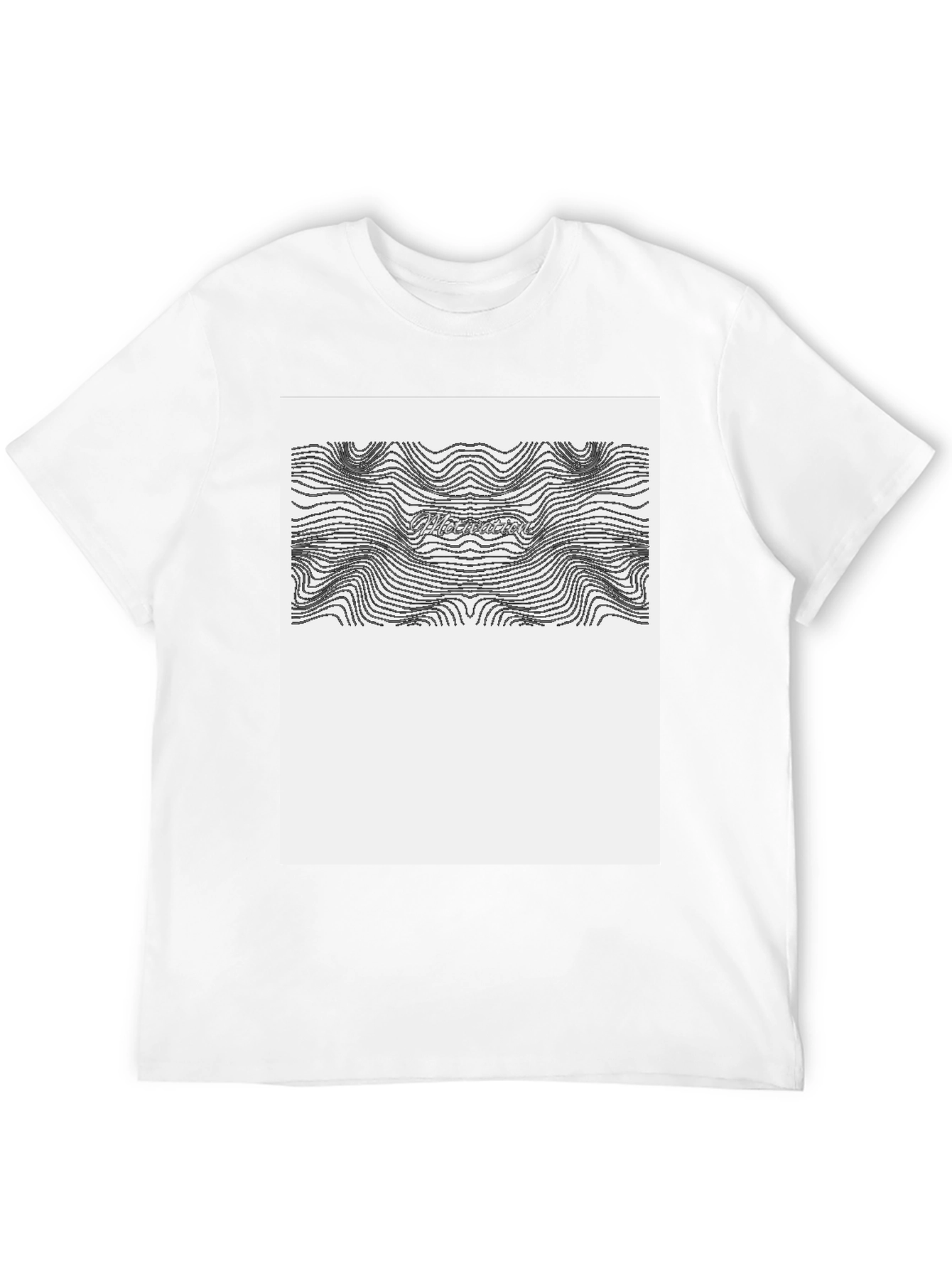 Abstract Topographic Line Art Graphic T-Shirt