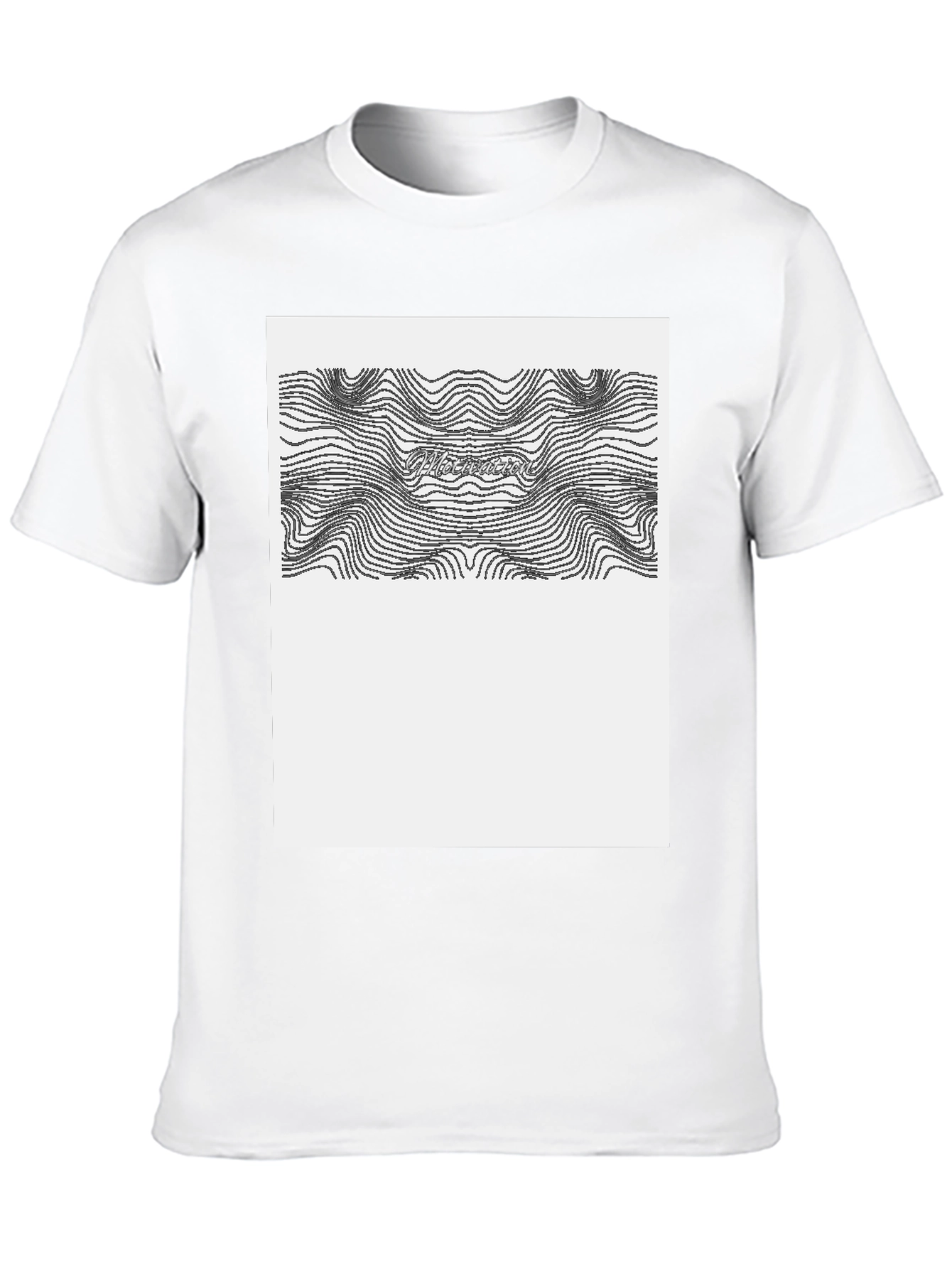 Abstract Topographic Line Art Graphic T-Shirt