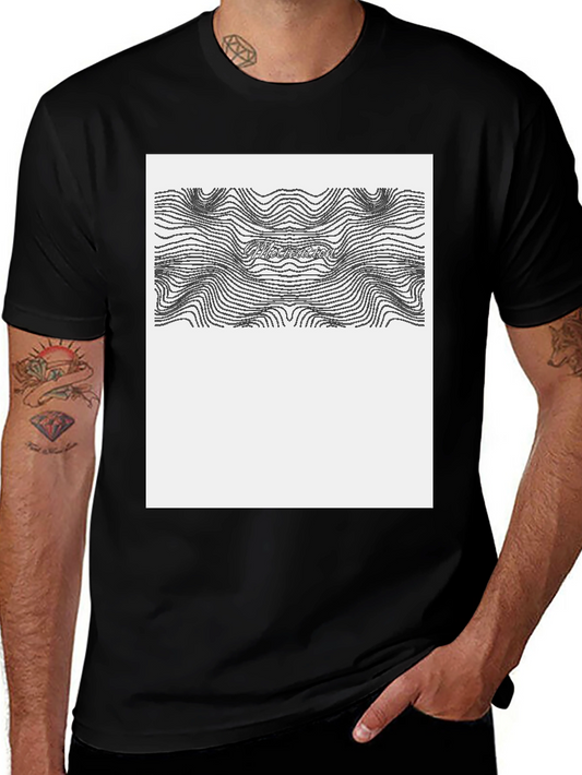 Abstract Topographic Line Art Graphic T-Shirt