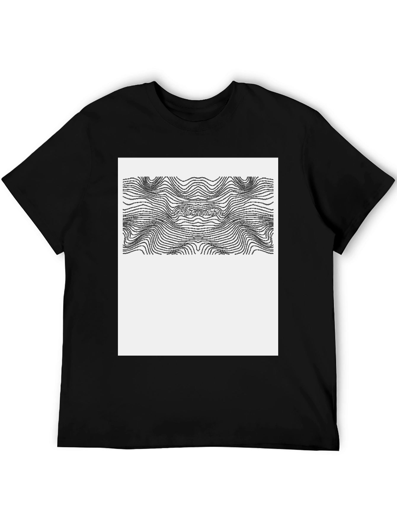 Abstract Topographic Line Art Graphic T-Shirt
