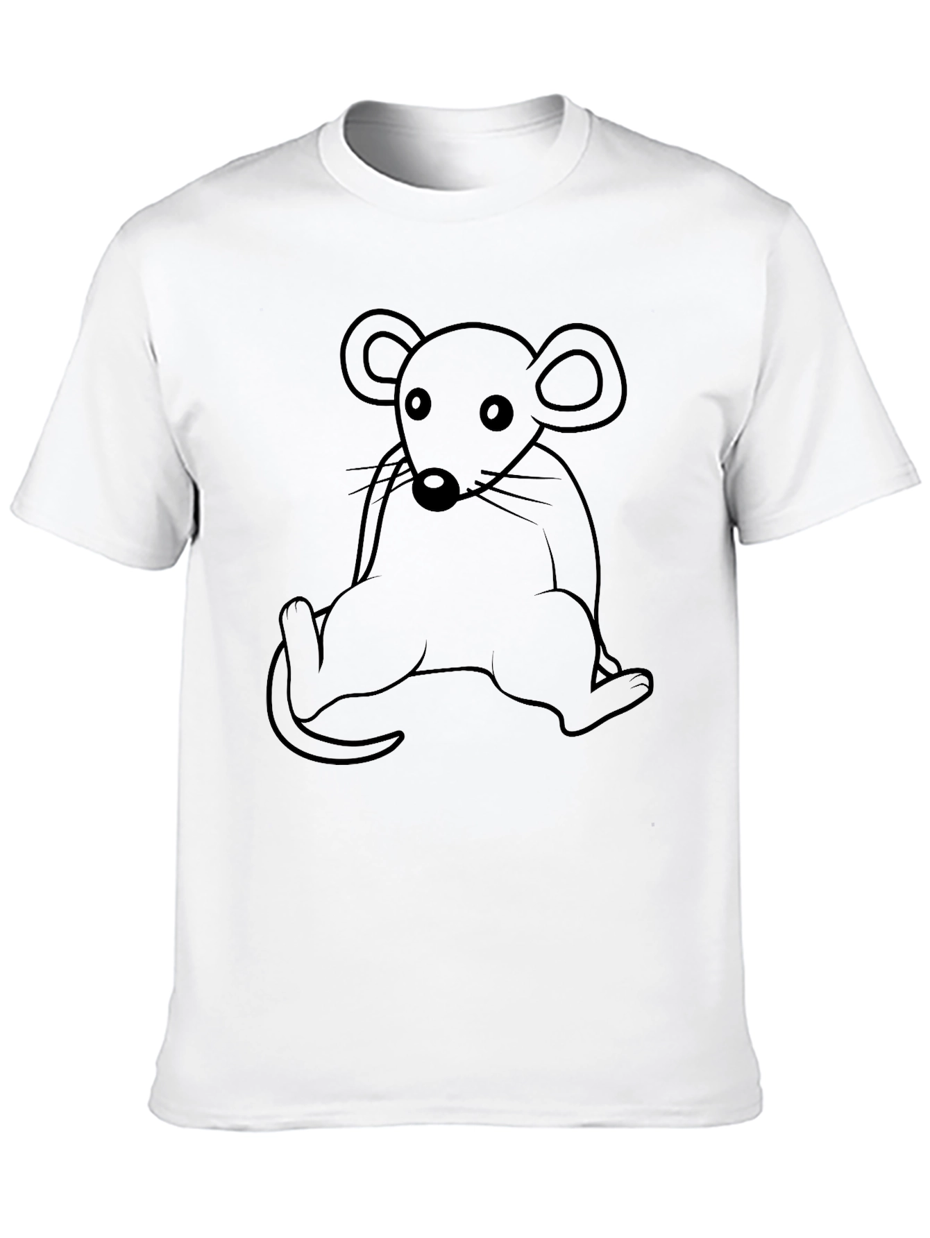 Cartoon Rat Graphic Tee - Black