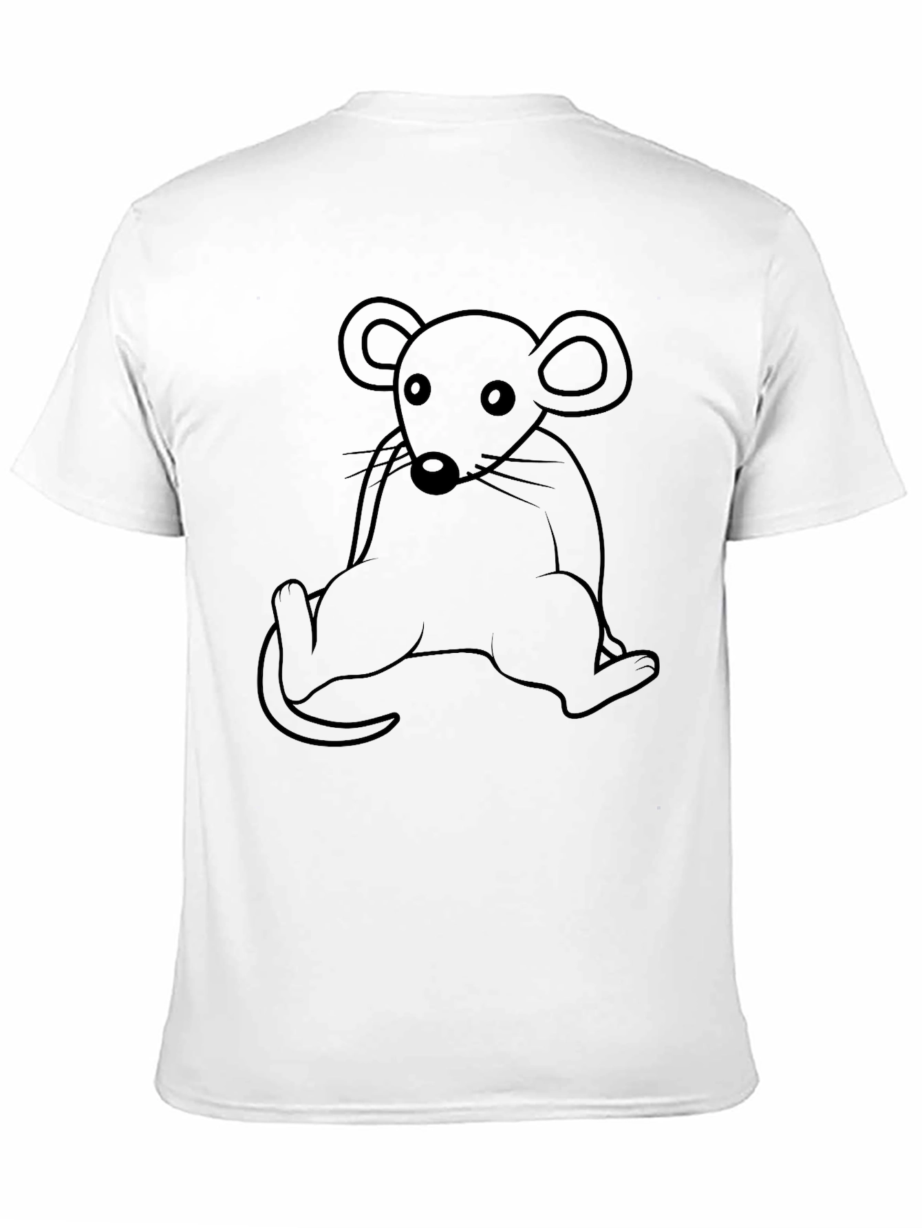 Cartoon Rat Graphic Tee - Black