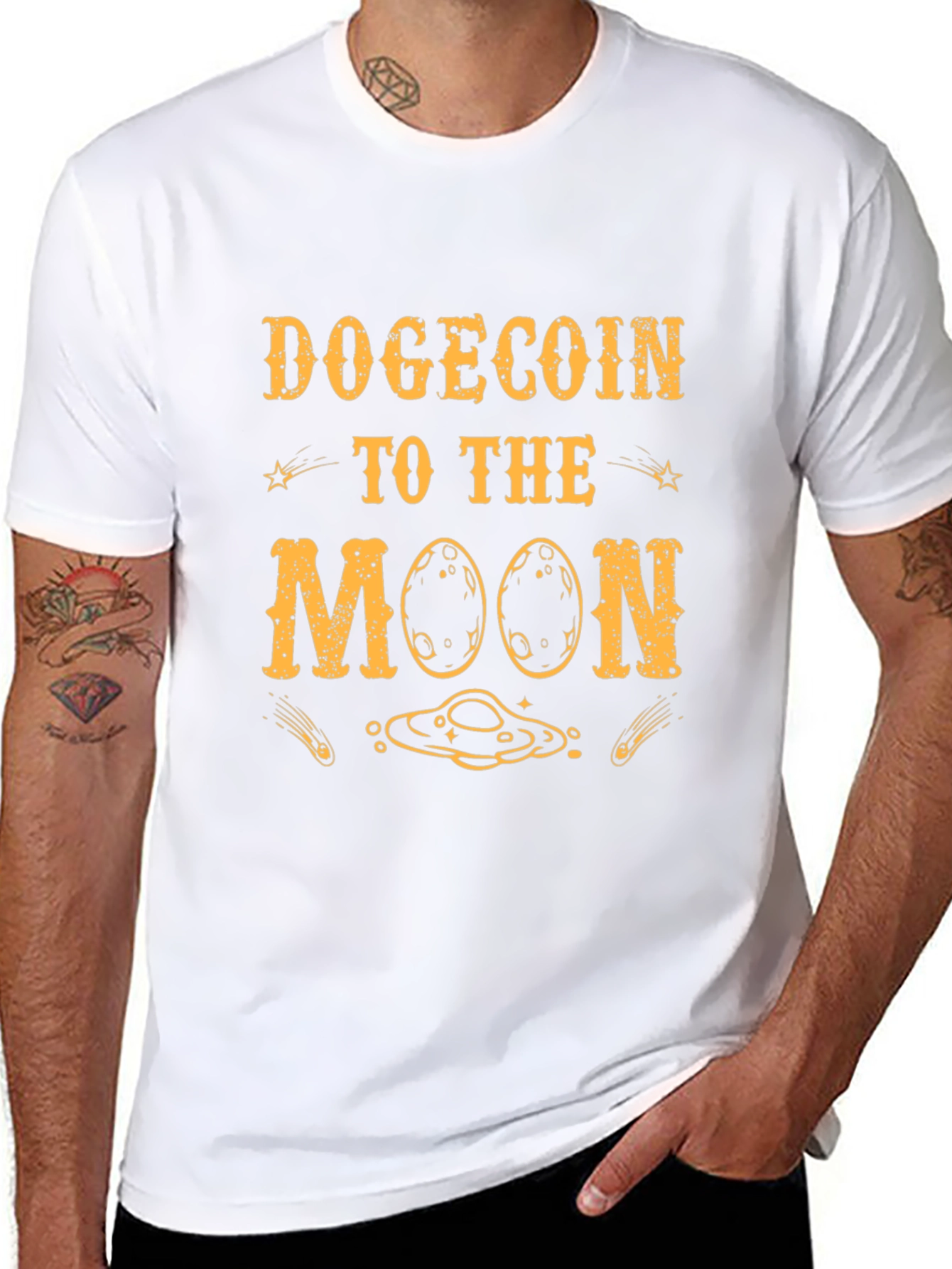 Dogecoin To The Moon Black T-Shirt