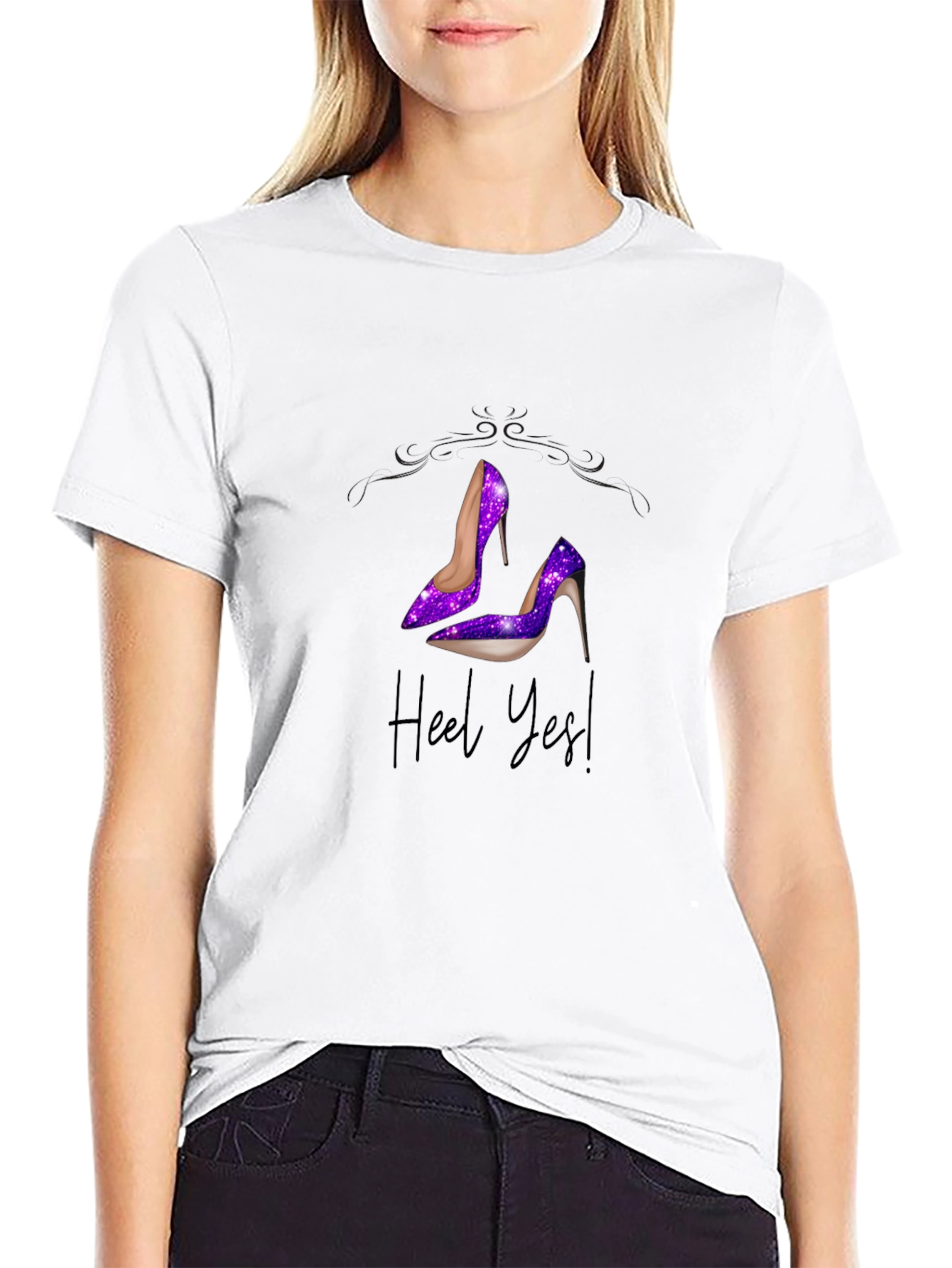 Heel Yes! Galaxy High Heel Graphic T-Shirt
