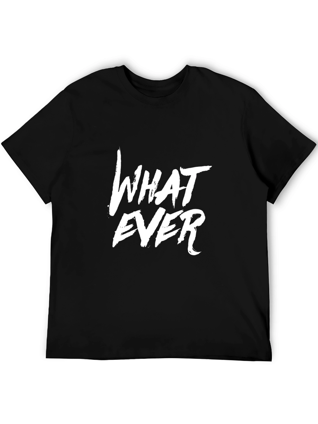 Whatever Graphic Print Black T-Shirt