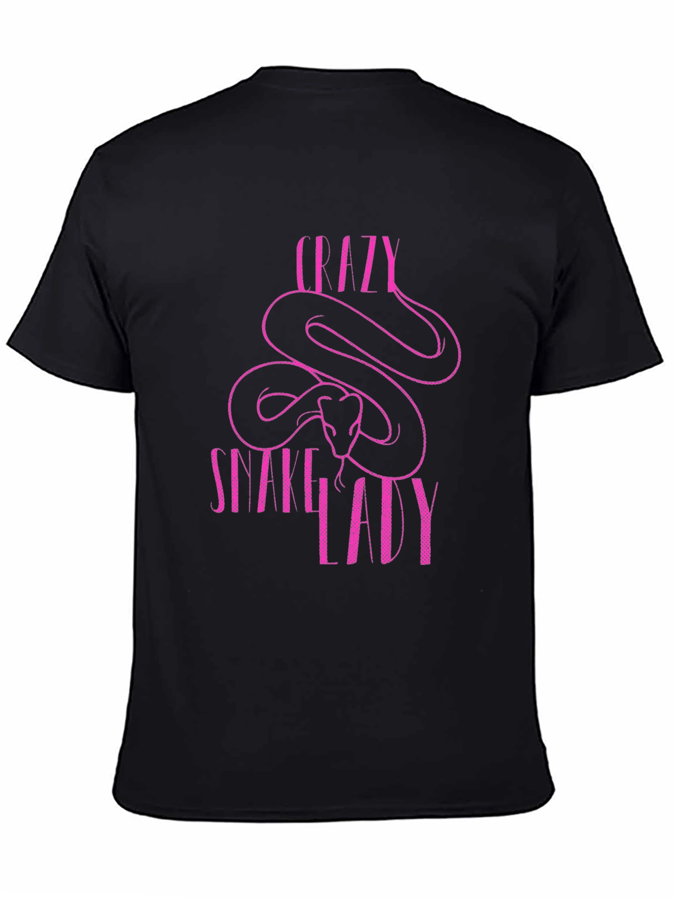 Crazy Snake Lady Graphic T-Shirt - Black